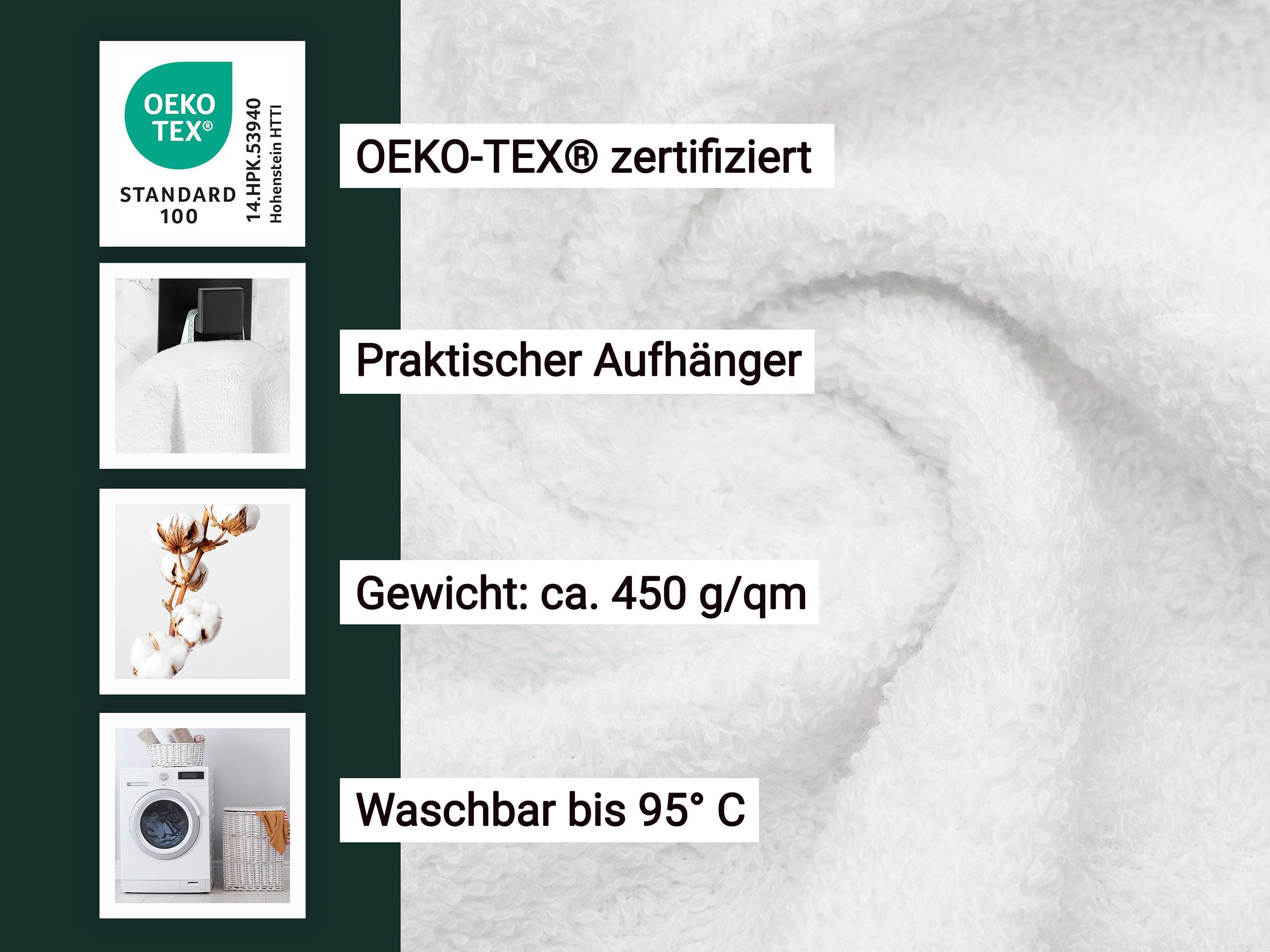 ZOLLNER Saunatuch, Baumwolle (2-St), 70 x 180 cm, 100% Baumwolle, vom Hotelwäschespezialisten