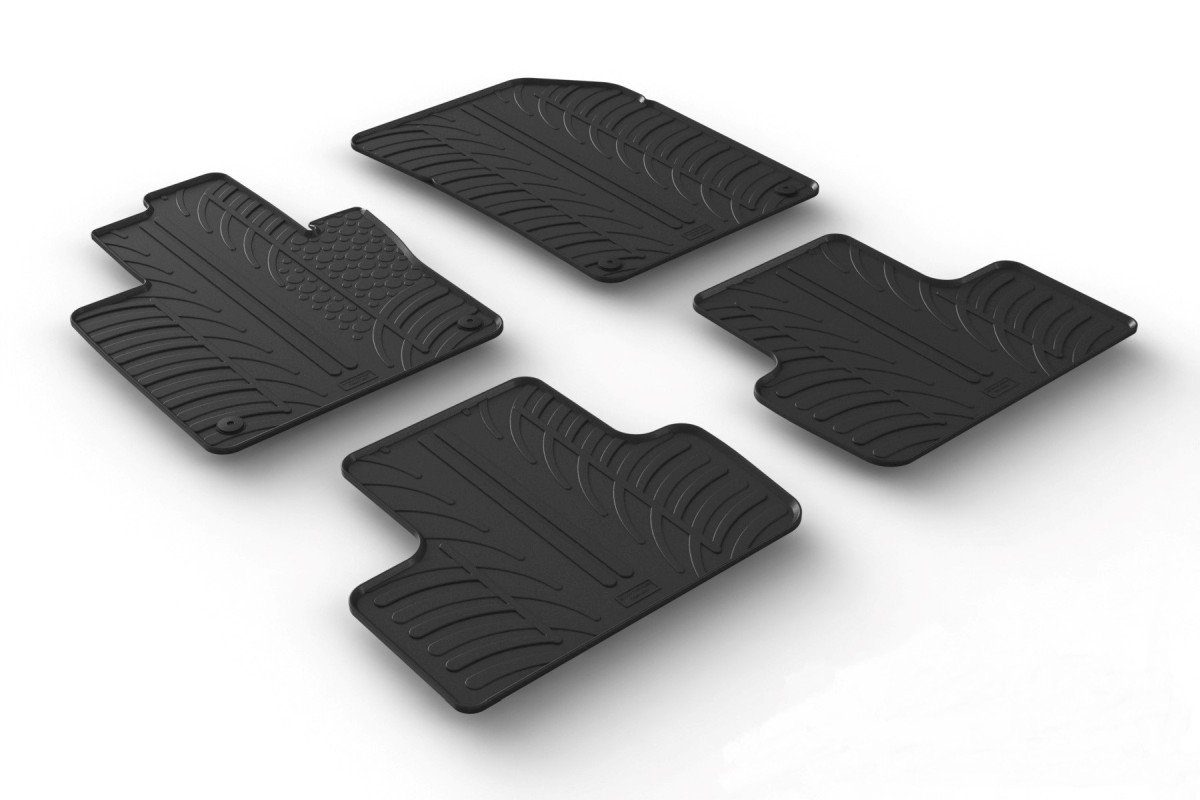 AZUGA Auto-Fußmatten Gummi-Fußmatten passend für Volvo XC60 ab 7/2017, für  Volvo XC60 SUV, incl. runder Befestigungs-Clips in den vorderen Matten