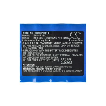 vhbw Ersatz für Husqvarna 584 85 28-01, 584 82 28-02, 584 82 28-01, 589 58 Akku Li-Ion 2600 mAh (18,5 V)