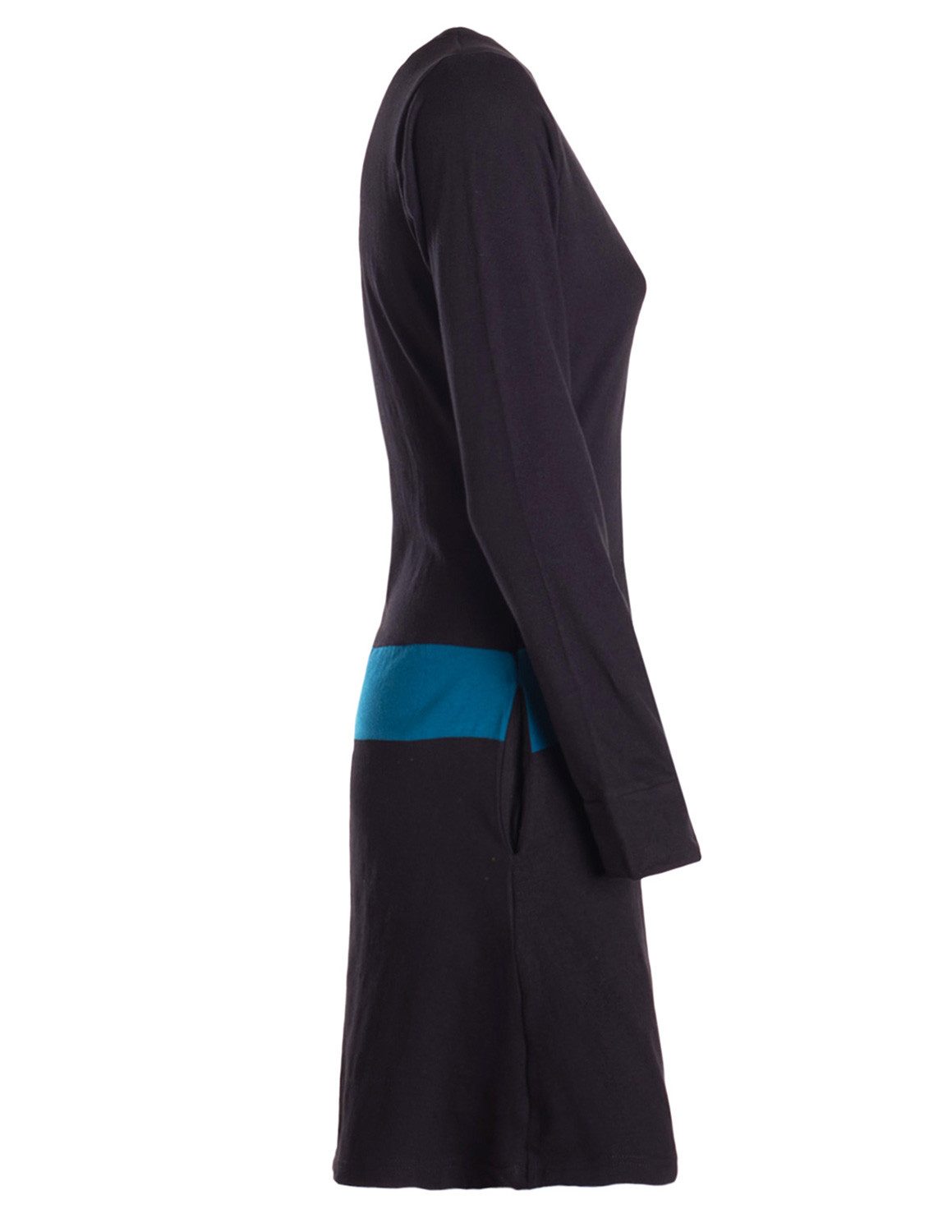 Vishes Jerseykleid Damen A-Linie Kleid Baumwolle Casual Rundhalsausschnitt Daumenlöcher Alternative Bekleidung, Ethno, Hippie, Retro Style