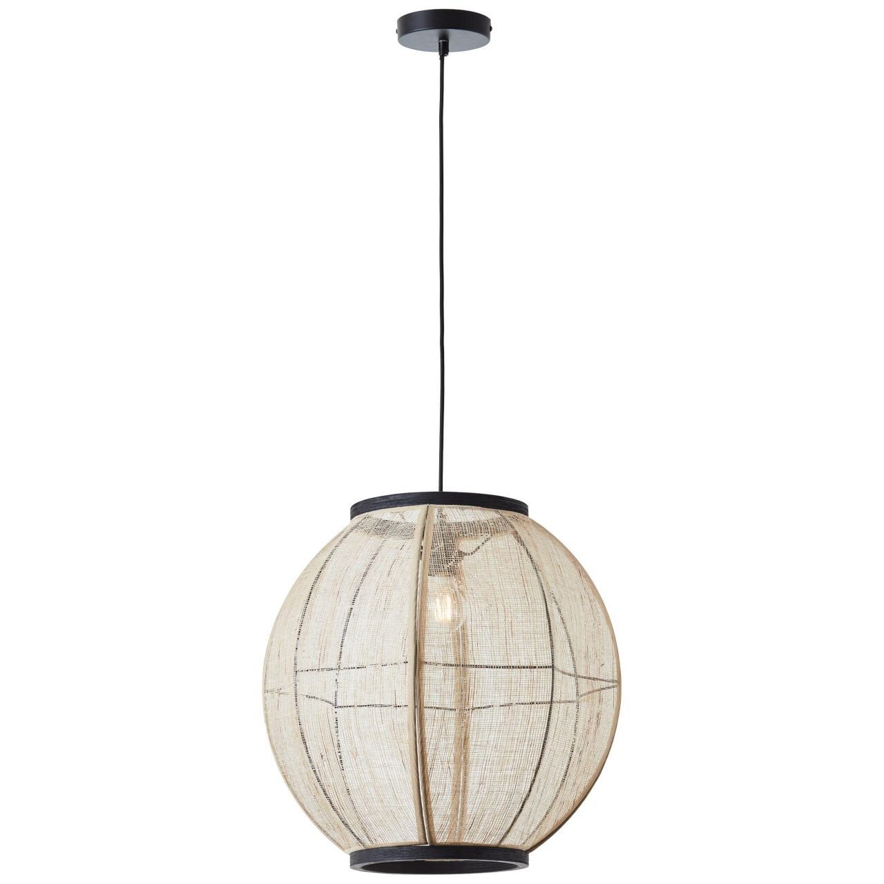 Brilliant Pendelleuchte Tanah, ohne Leuchtmittel, 47cm schwarz/natur