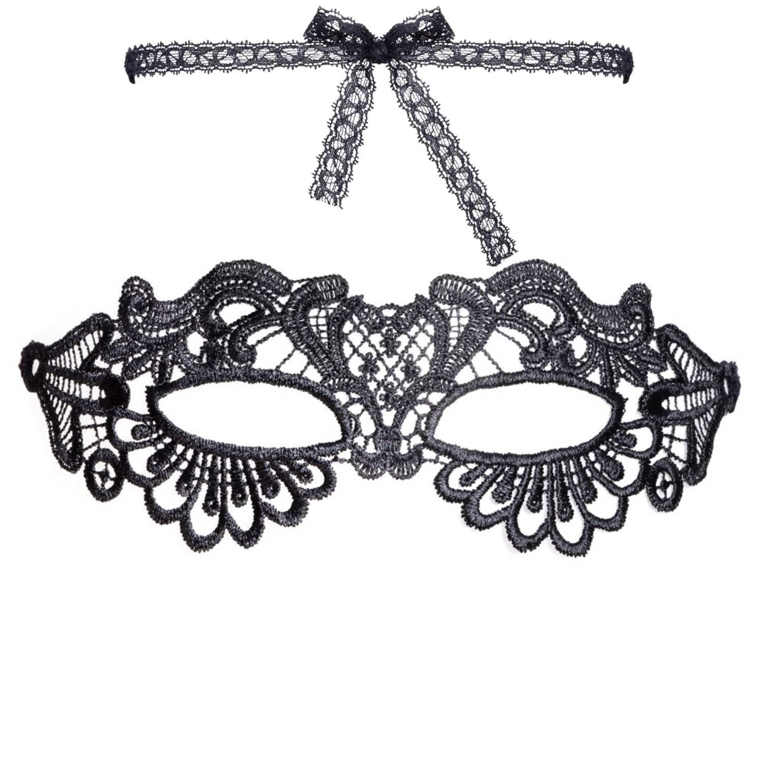 Cottelli Collection Schlafmaske Sinnliche Augenmaske aus filigraner Stickerei schwarz, hoher Tragekomfort