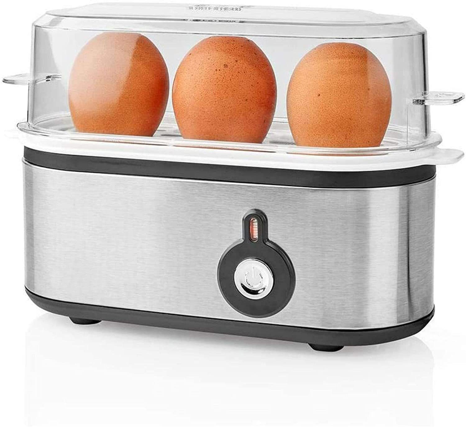 TronicXL Eierkocher Eierkocher für 3 Eier silber klein mit Messbecher Mini Edelstahl