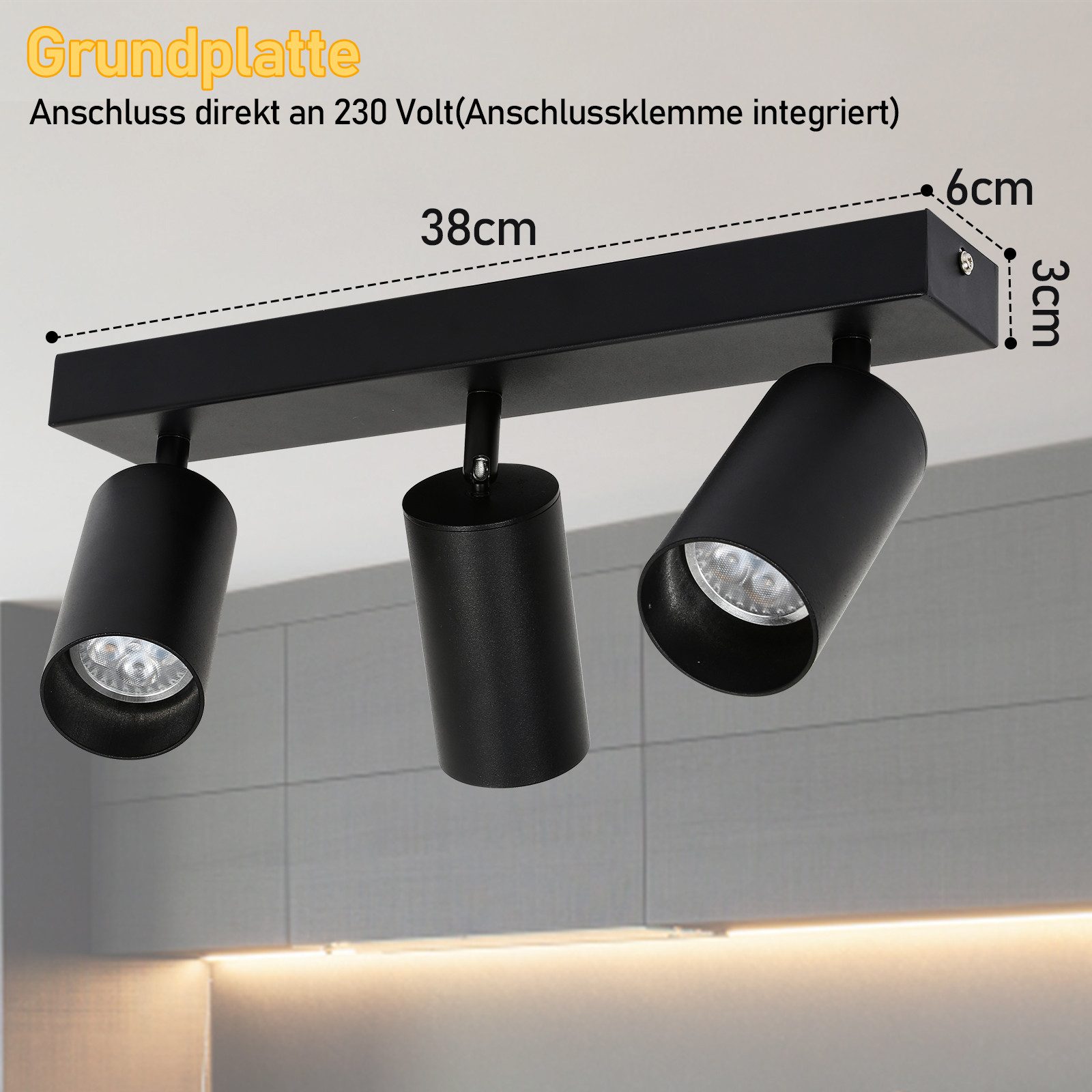Clanmacy LED Deckenspots Deckenstrahler wechselbar Warmweiß günstig online kaufen