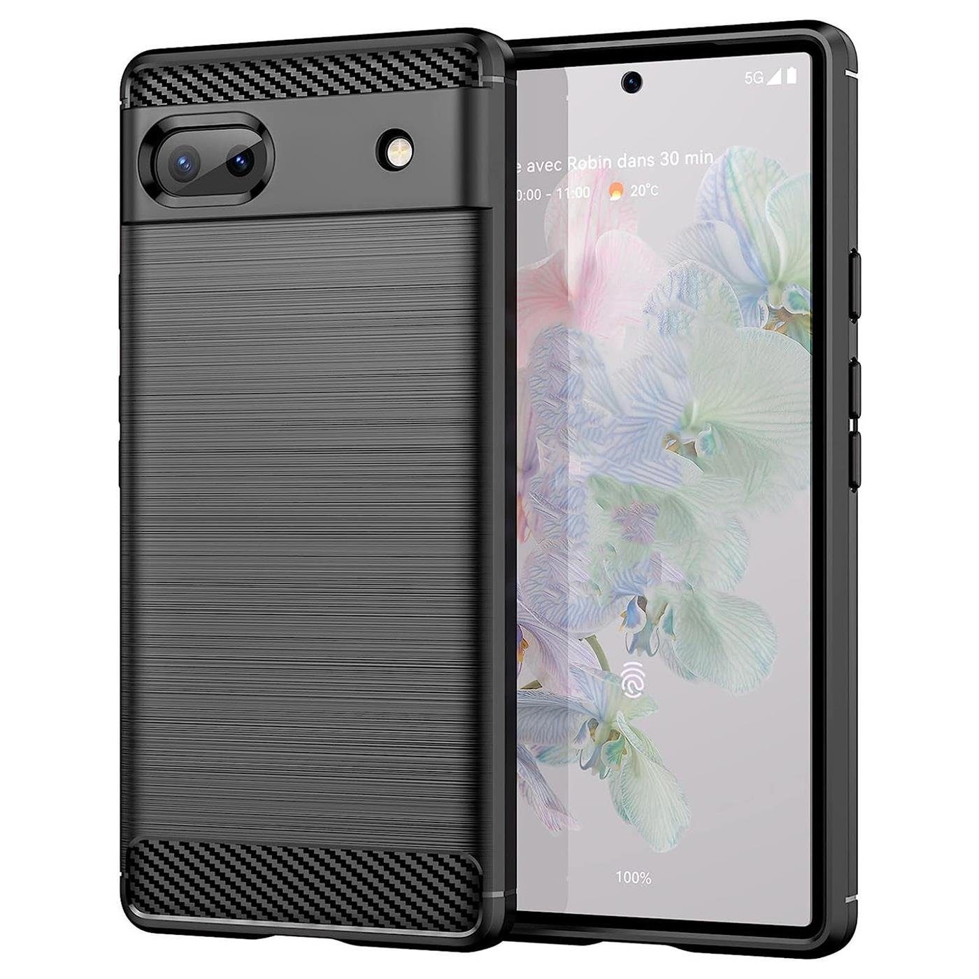 CoolGadget Handyhülle Carbon Handy Hülle für Google Pixel 6a 6,1 Zoll, robuste Telefonhülle Case Schutzhülle für Pixel 6a Hülle