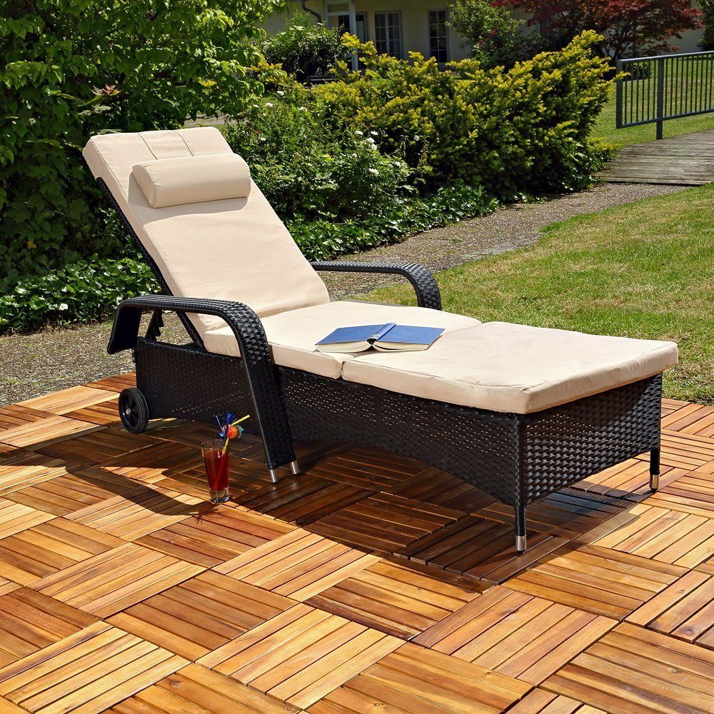 Melko Gartenliege Sonnenliege Gartenliege Polyrattan inkl. günstig online kaufen