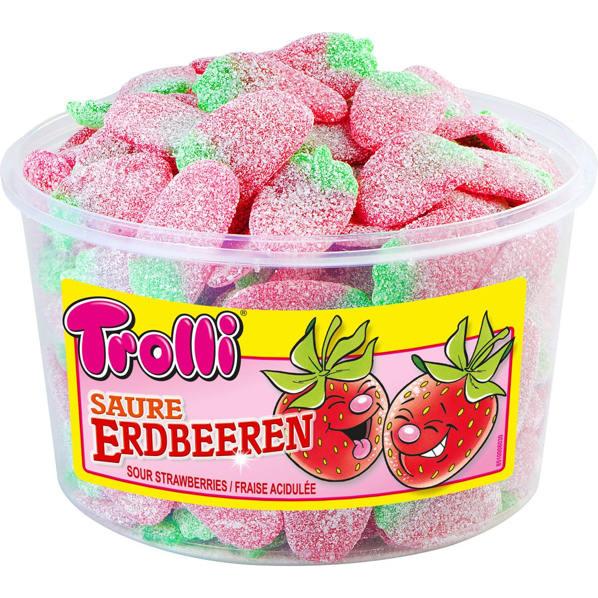 TROLLI Süßigkeit, Trolli Saure Erdbeeren sauer gezuckerte Erdbeerfruchtgummis 1200g