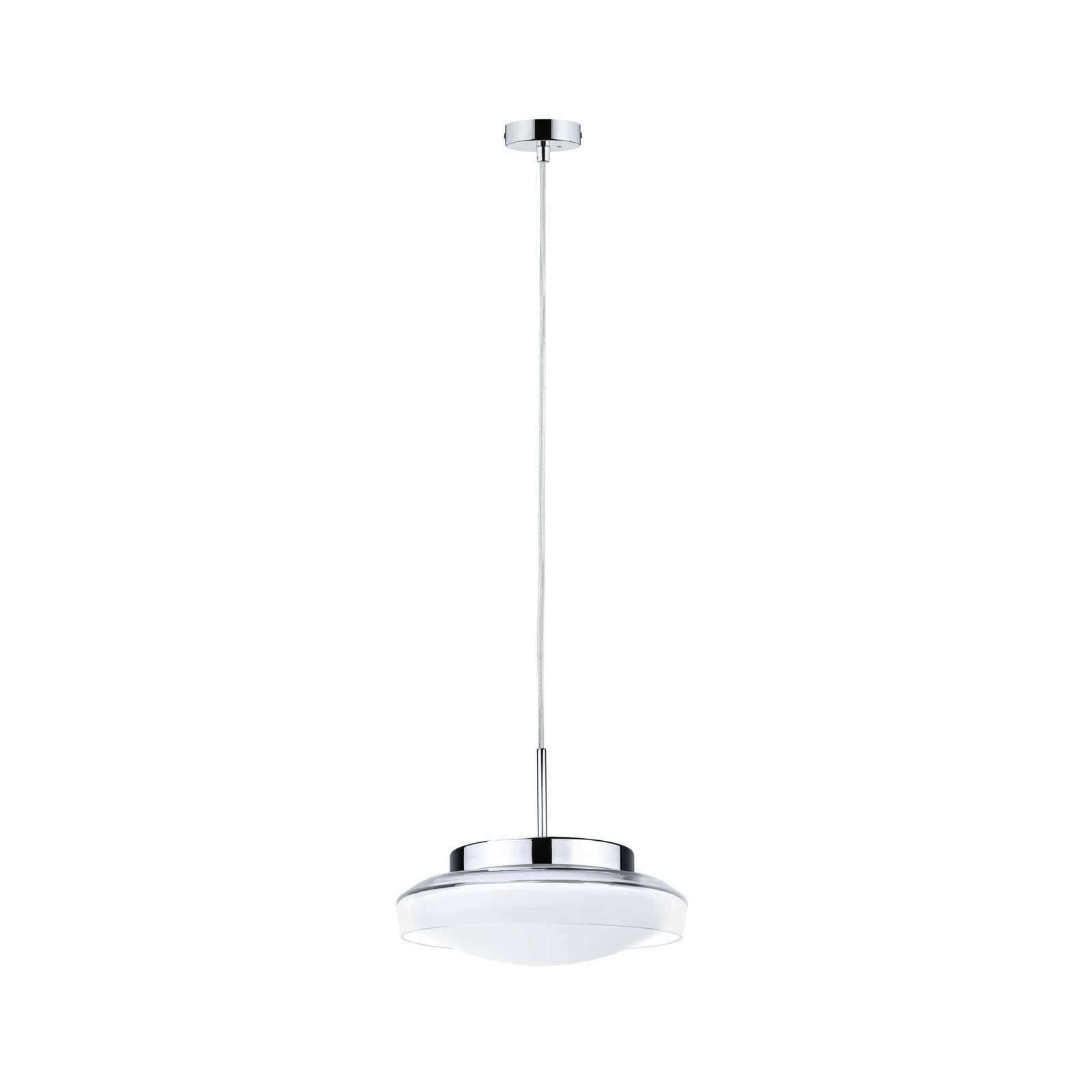 Paulmann LED Pendelleuchte Selection Bathroom Luena IP44 11,5W 3000K Chrom 230V Glas/Metall, LED fest integriert, Warmweiß