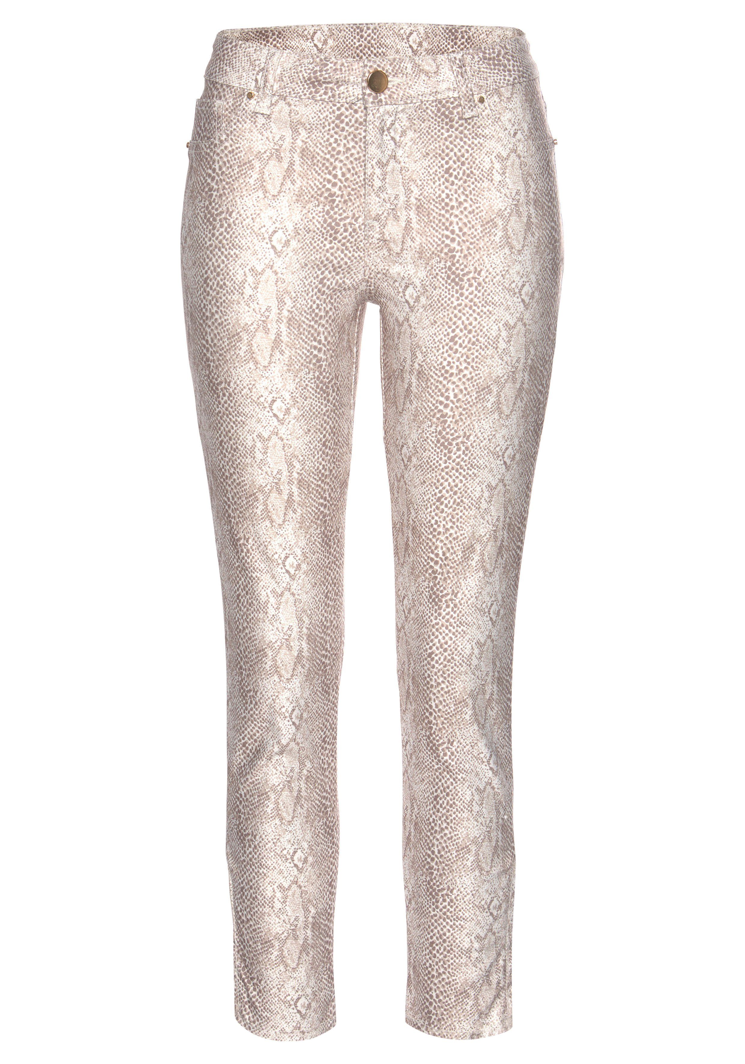 LASCANA 7/8-Jeggings mit Animalprint, Stretch-Denim, Slim-Fit-Form, günstig online kaufen