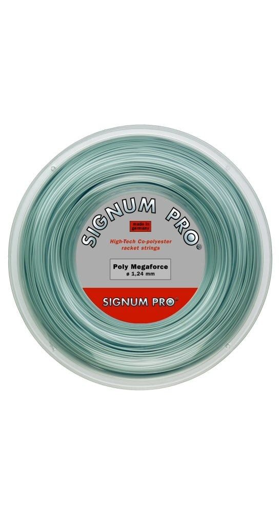 Tennissaite Poly Megaforce (Haltbarkeit+Power) silber 200m Rolle