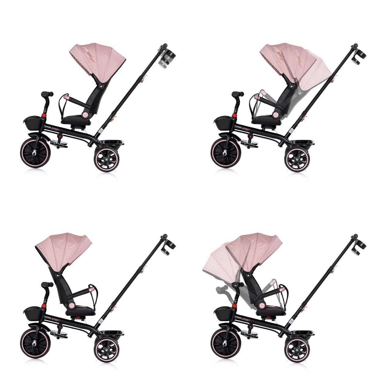 Chipolino Dreirad Tricycle Max Sport 2 in 1, Dreirad, Becherhalter, Sitz umkehrbar, Korb