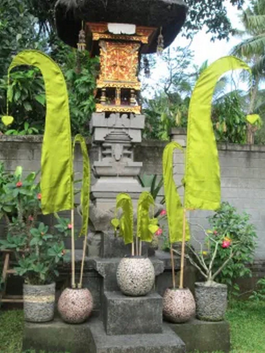 daslagerhaus living Blumentopf Bali Fahne inkl Stock jadegrün H 120 cm