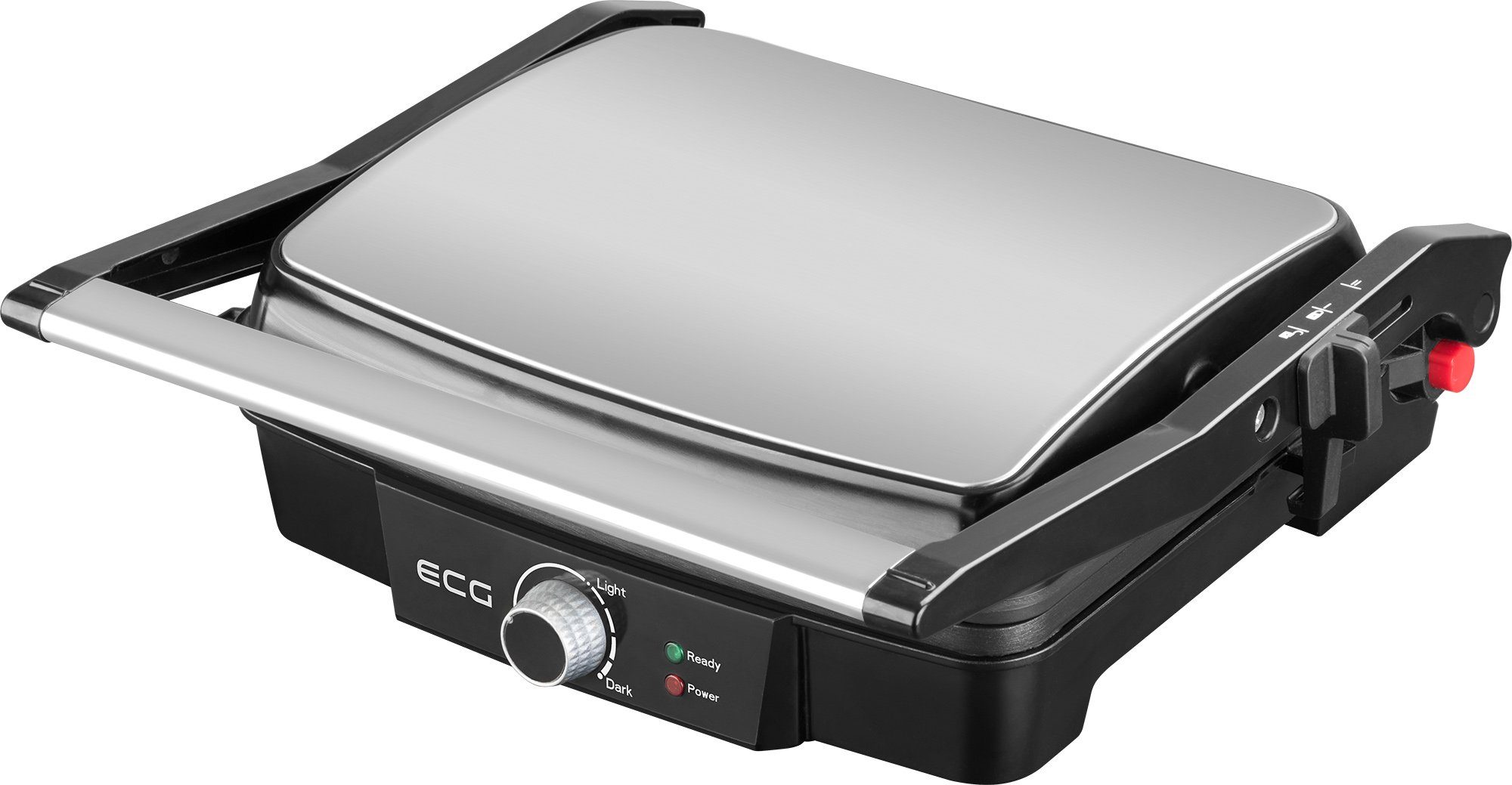 ECG Kontaktgrill KG 100, 2000 W, 2000 Watt, höhenverstellbar, antihaftbeschichtet