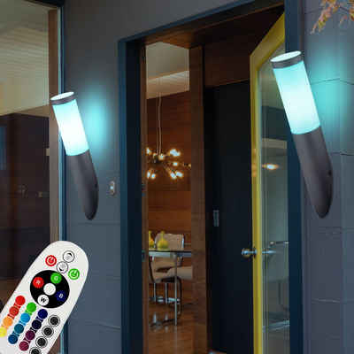 RGB LED Gitter Lampe Vintage dimmbar Wand Fackel Leuchte schwarz Fernbedienung 