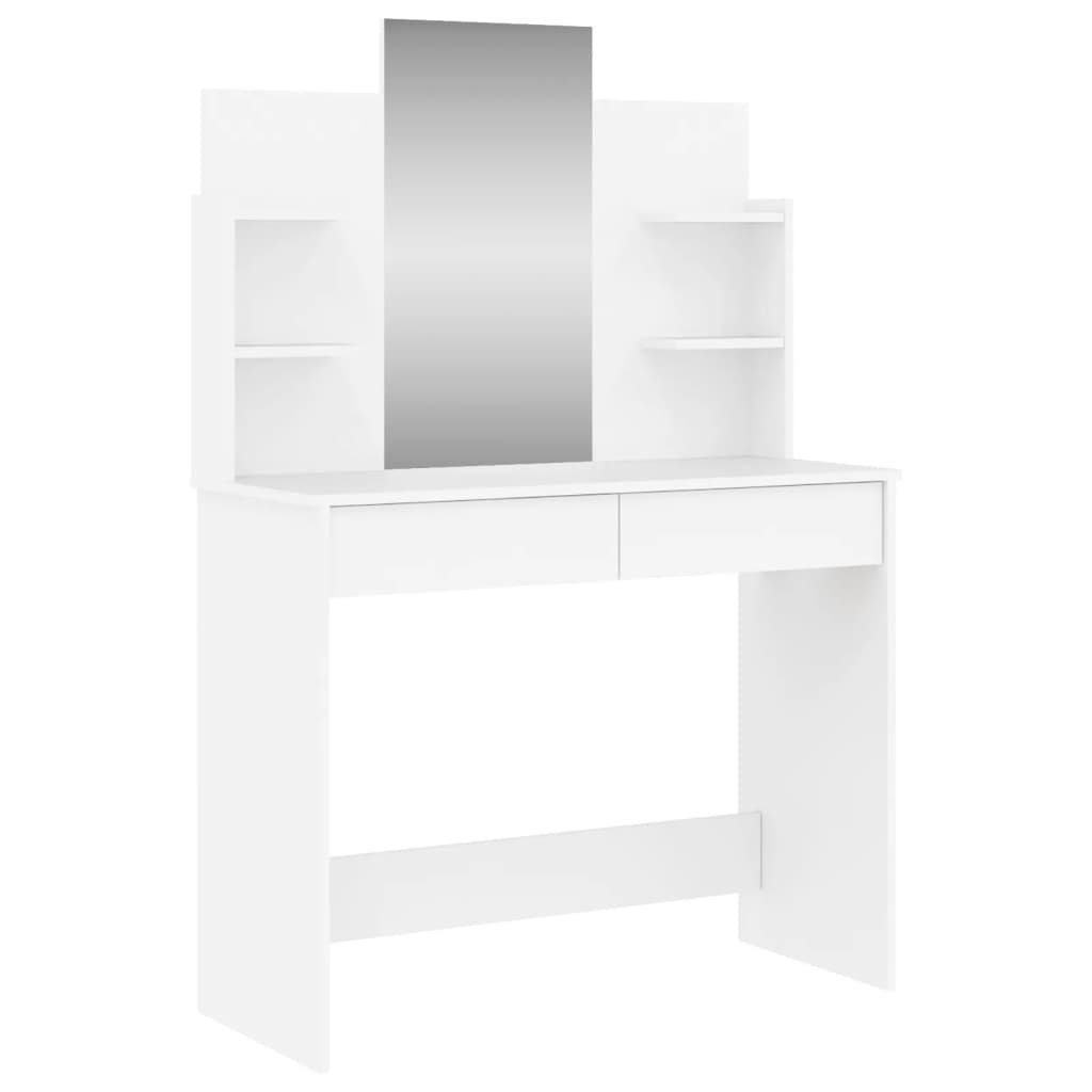 vidaXL Schminktisch NA Schminktisch Frisiertisch Beautytisch mit Spiegel 2 Regale 96x40x14