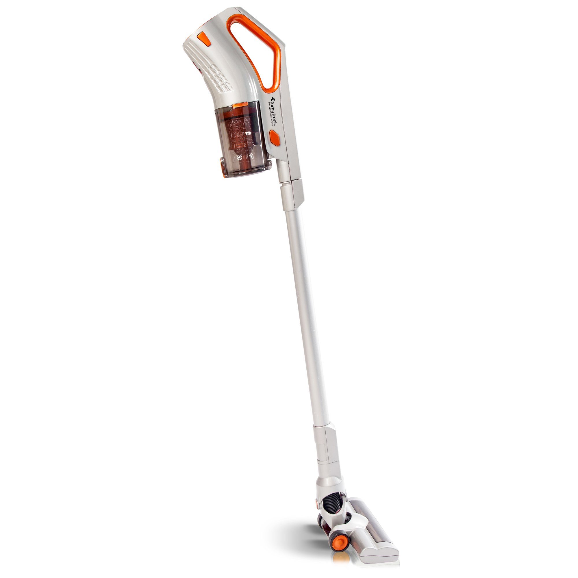 TurboTronic by Z-Line Akku-Hand-und Stielstaubsauger 22.2 V LI-ION Multi-Zyklon Akku Sauger, 180 W, beutellos, Stiel Staubsauger Bodenbürste