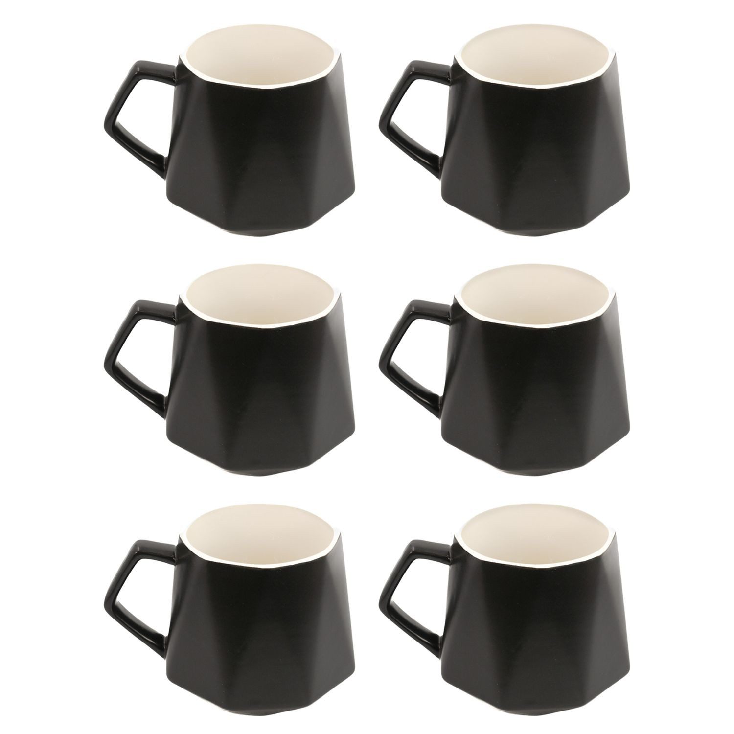 Intirilife Tasse, Keramik, Kaffee Tee Tasse in Feinschliff Оптика 350 ml - 13 x 10.5 x 9.2 cm