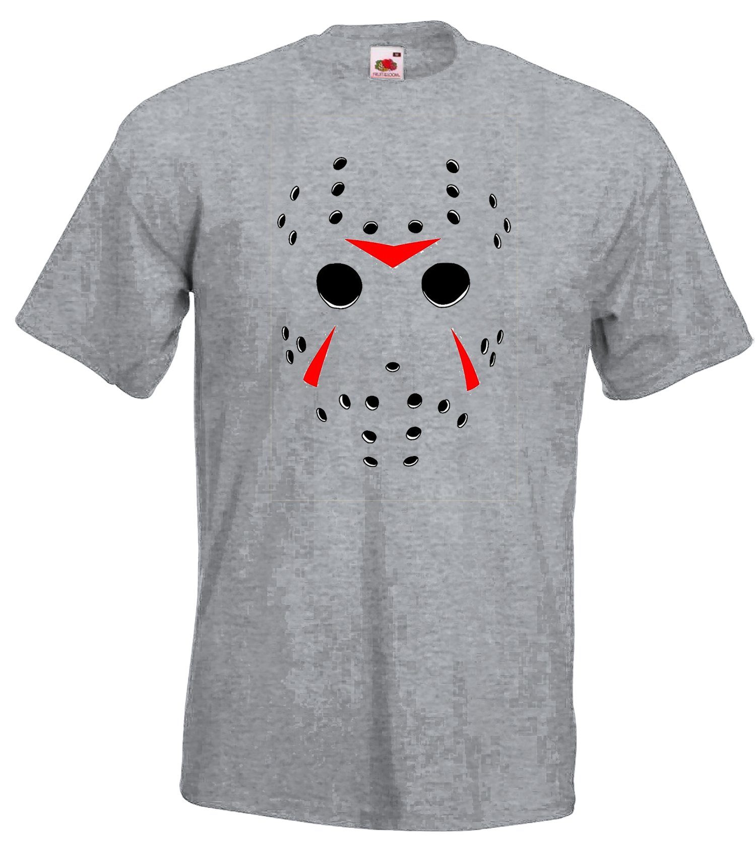 Designz Grau America T-Shirt Jason Herren Trendigem Frontprint mit Youth T-Shirt