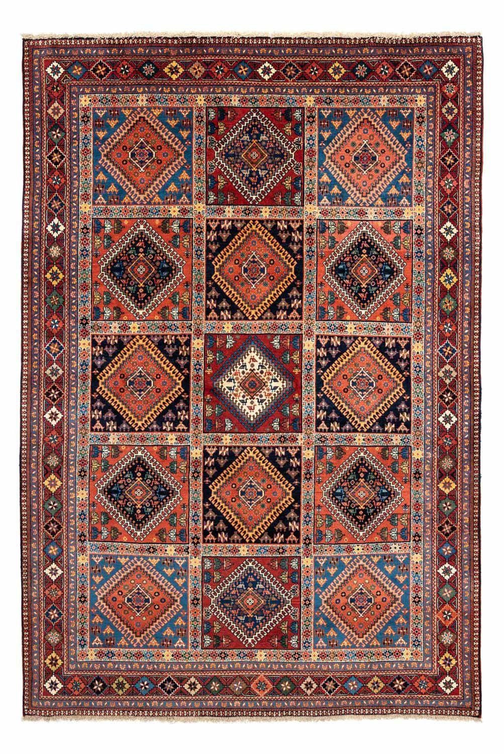 Wollteppich Yalameh Medaillon mm, 10 x 59 Rosso morgenland, Handgeknüpft Höhe: rechteckig, 148 scuro cm
