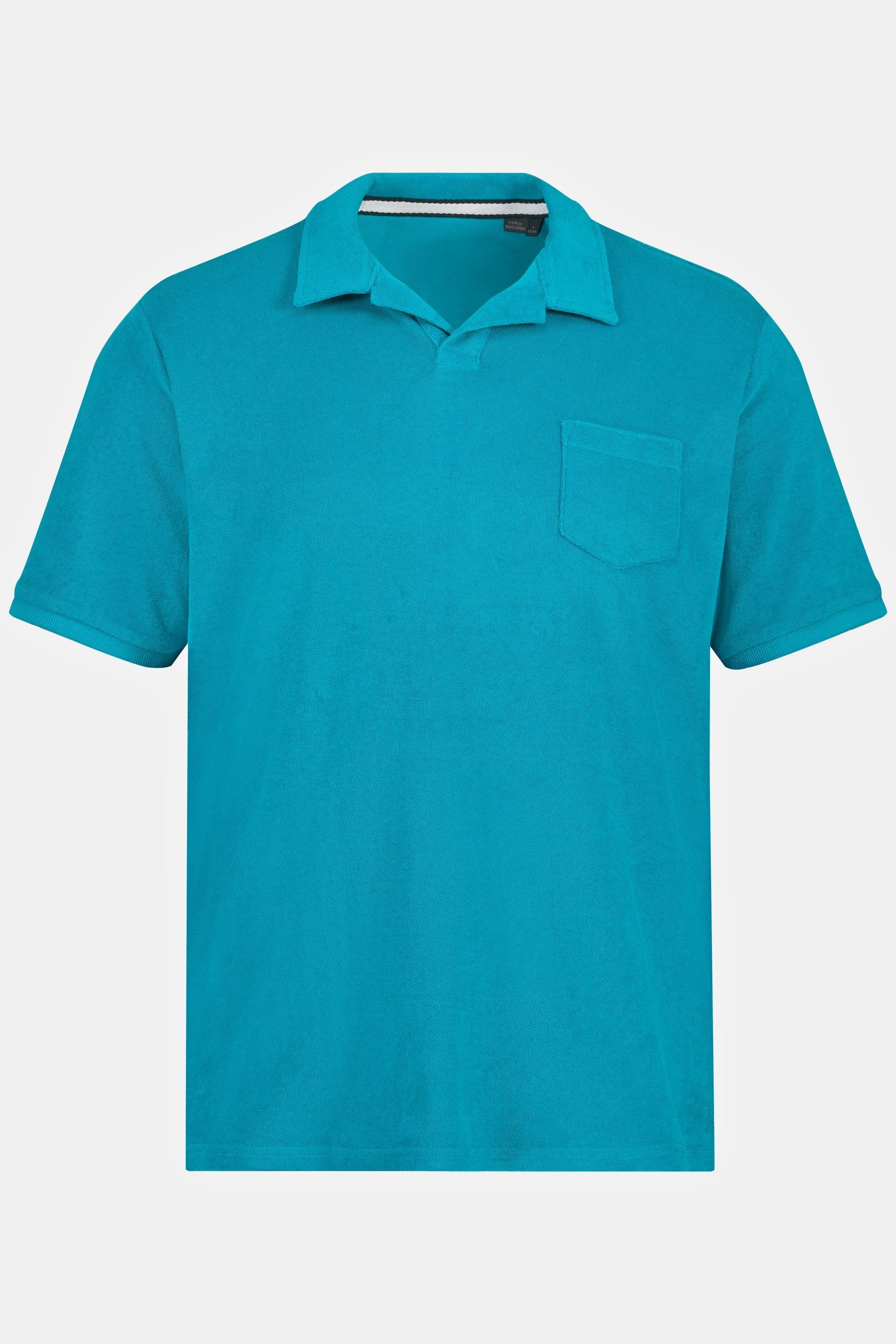 JP1880 Halbarm dunkles Cuba-Kragen türkis Poloshirt Poloshirt Frottee
