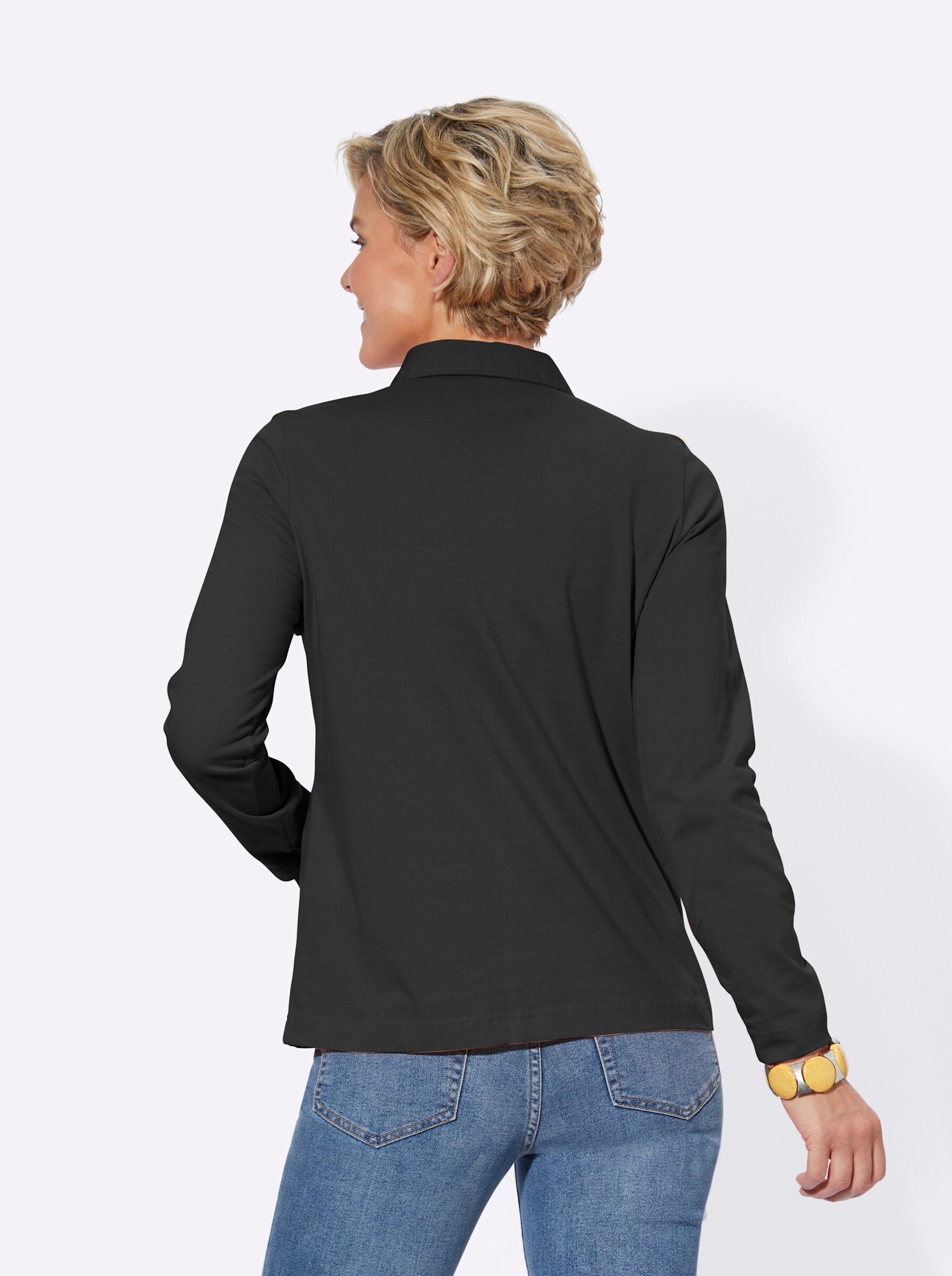Casual Looks Langarm-Poloshirt "Poloshirt", (1 tlg.) günstig online kaufen