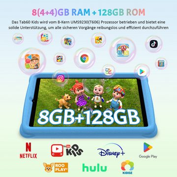 blackview Tab60Kids Tablet (8.68", 128 GB, 4G LTE, Android 13, 6050mAh Akku, iKids App)