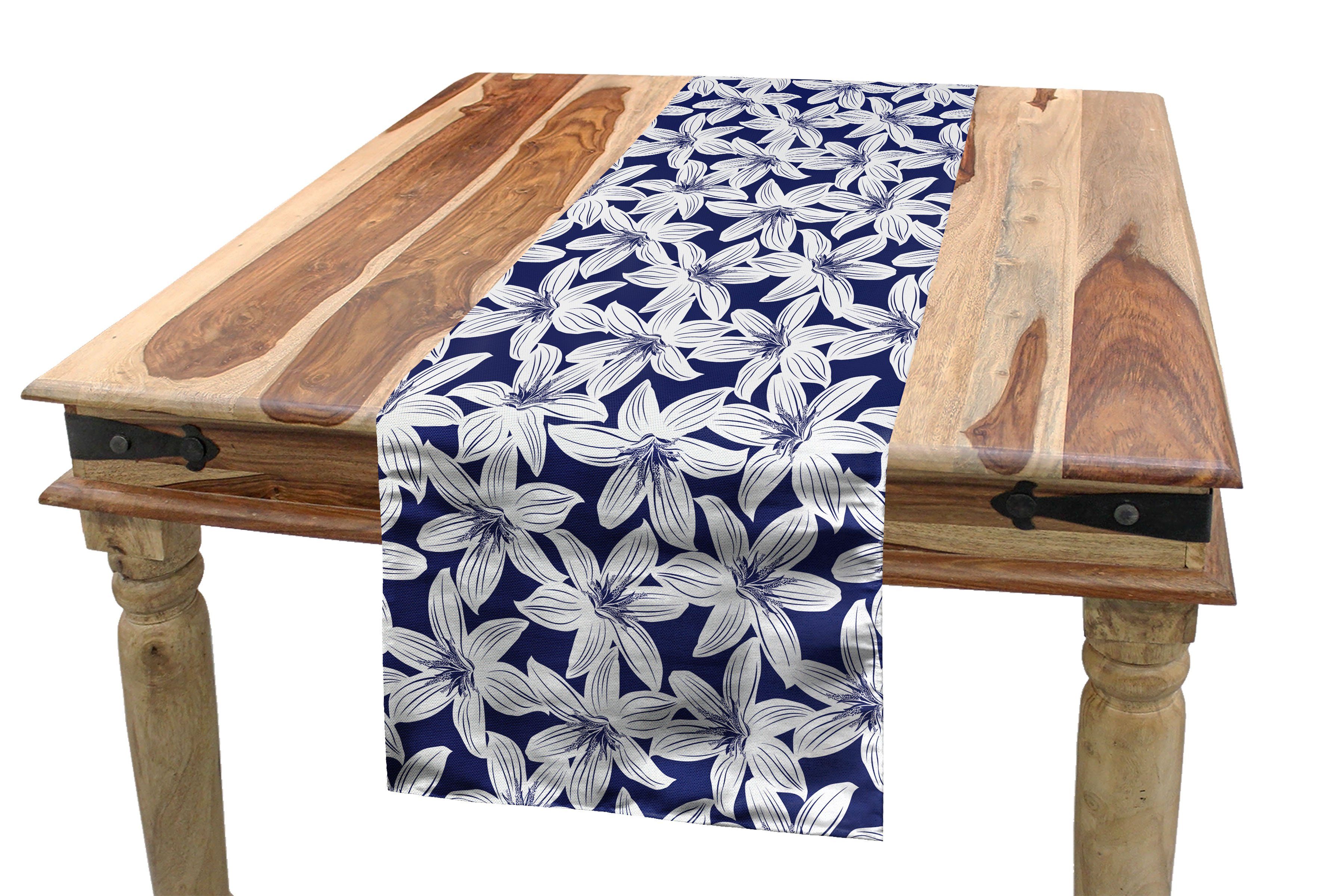 Abakuhaus Tischläufer Esszimmer Küche Rechteckiger Dekorativer Tischläufer, Floral Hibiscus Blütenblätter
