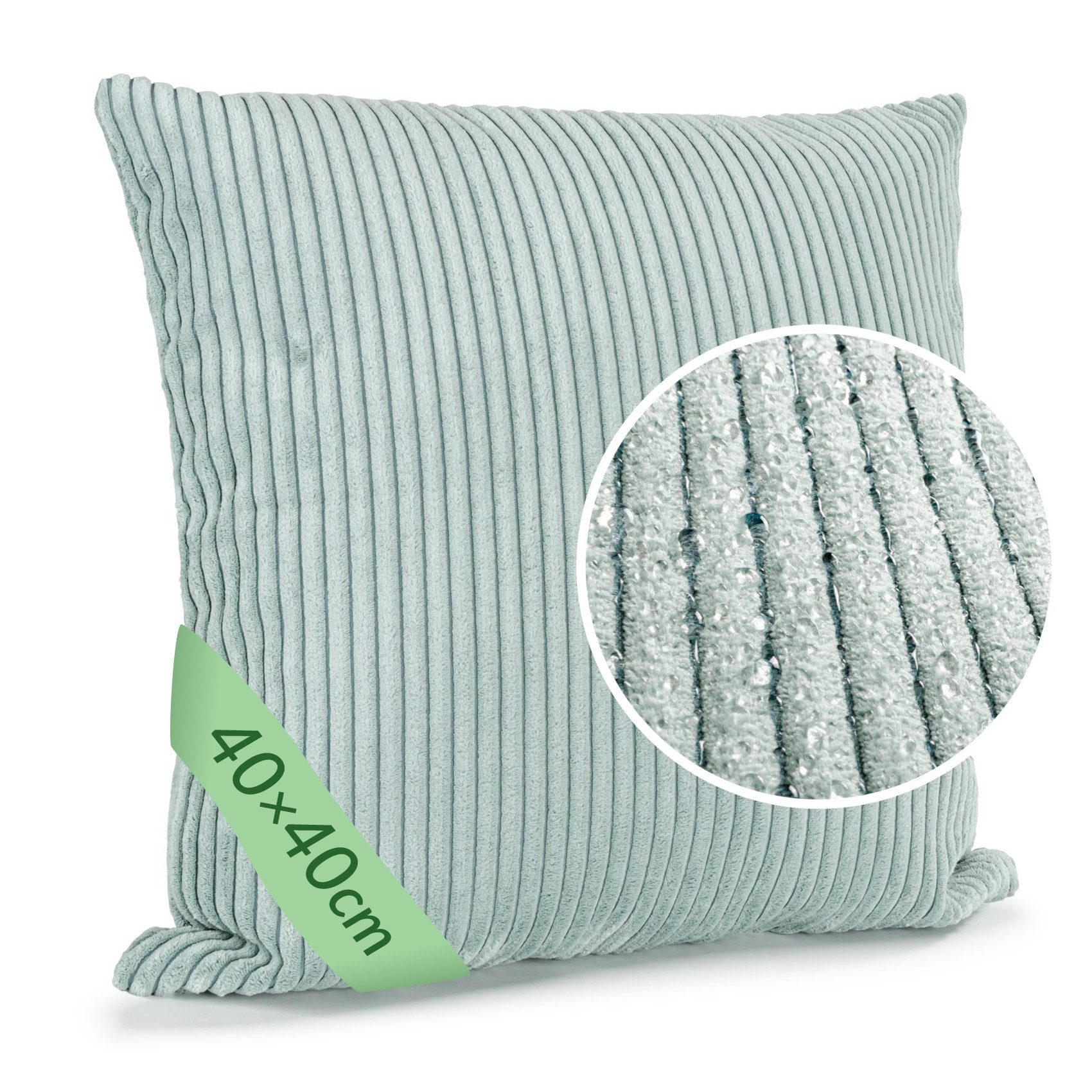 ANRO Dekokissen Kissenhülle MIT oder OHNE Füllung Kissenbezug Zierkissen, Kissenüberzug ohne Füllung Cordsamt 40x40cm Einfarbig Helltürkis