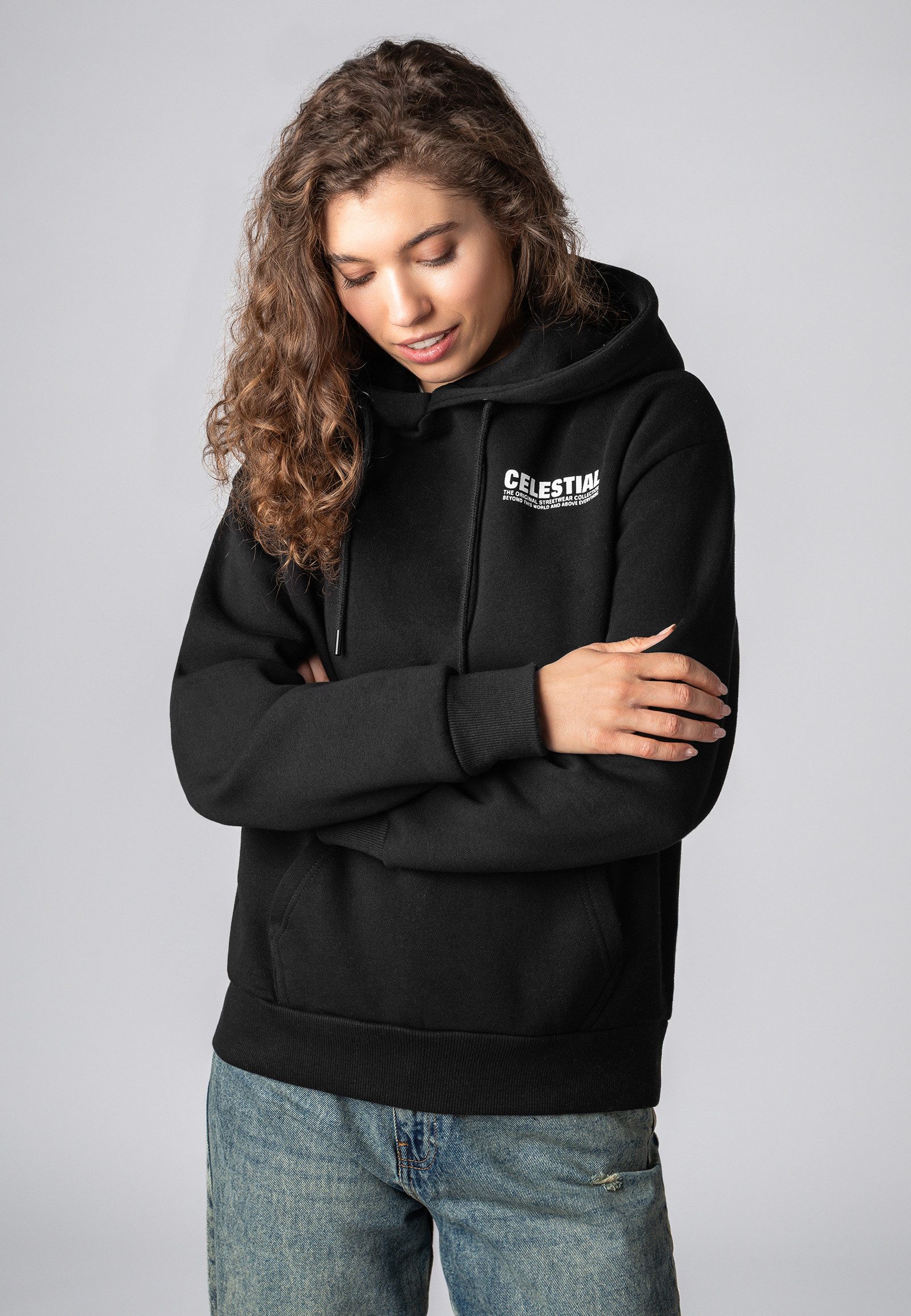 Kapuzenpullover Damen Kapuzenpullover Hoodie mit Rücken-Print