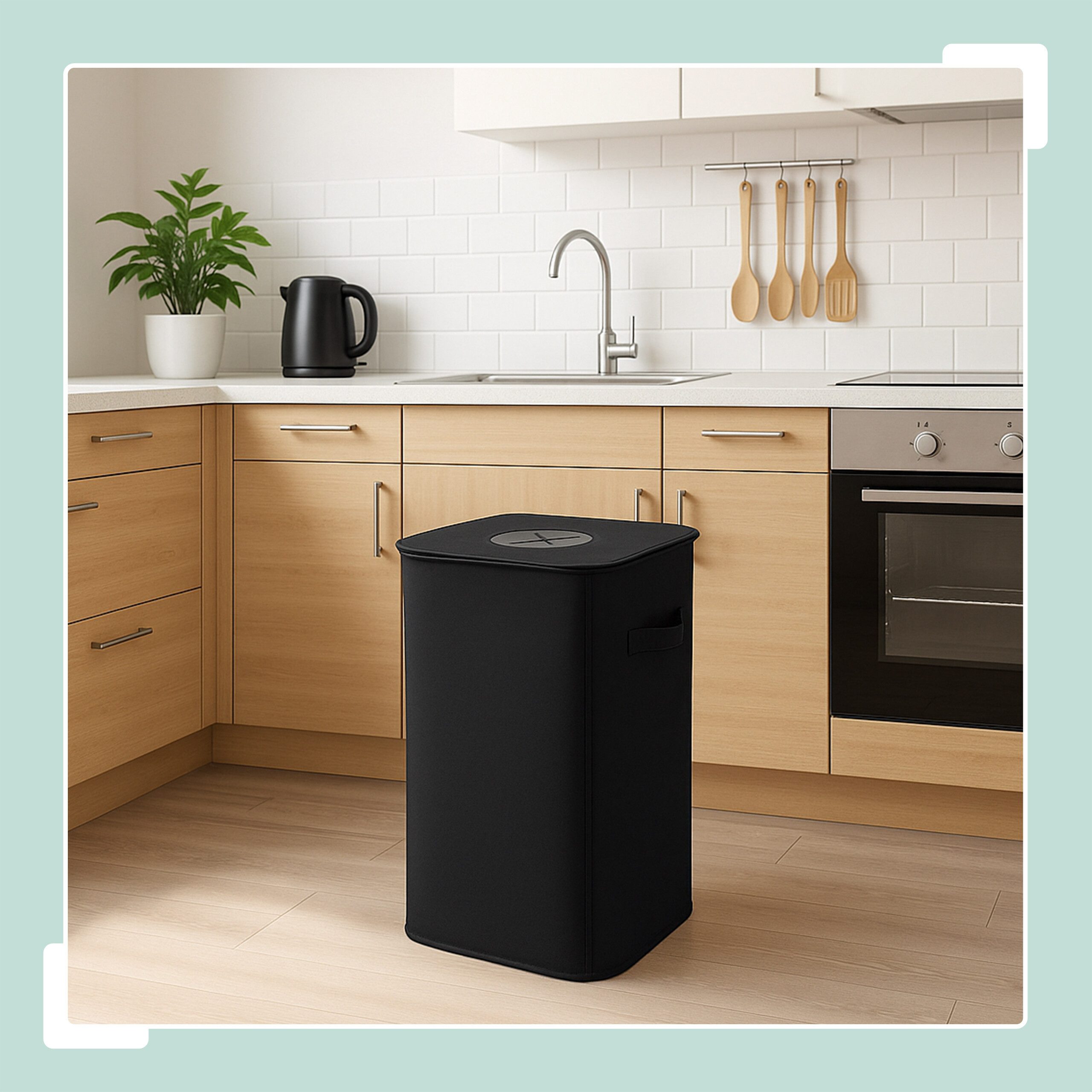 relaxdays Flaschensammler Pfandflaschen-Sammelbehälter 100 l, schwarz