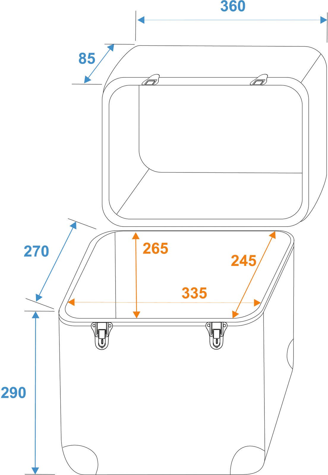 Thumbnail - Roadinger Transportbehälter ROADINGER Platten-Case ALU Maxi-Booking, abgerundet