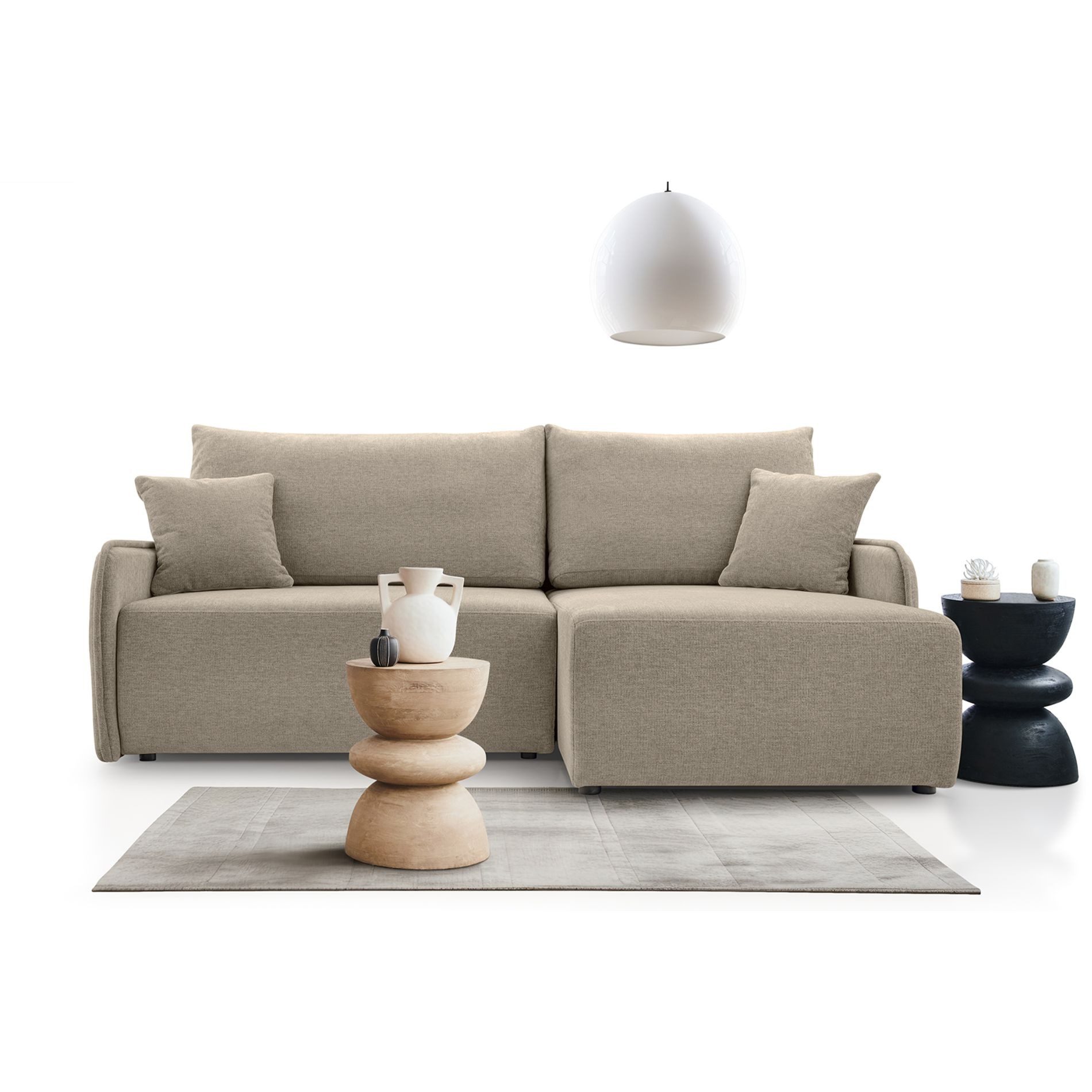 Selsey Ecksofa NETARRO, Eckcouch mit Schlaffunktion & Bettkasten, 130×200 cm Liegefläche