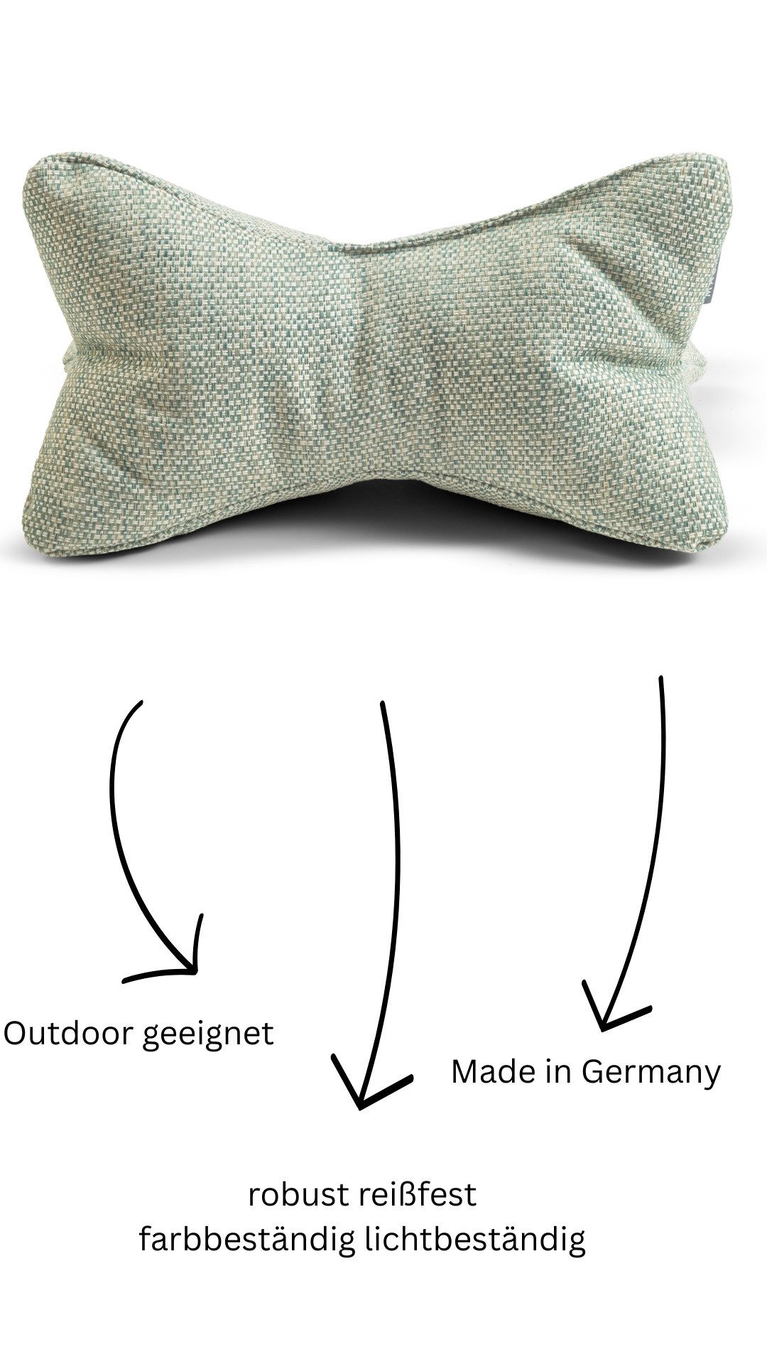 Magma Heimtex Kopfkissen Leseknochen Bücherkissen Lazise ca. 42 x 22 x 22 cm, Füllung: Polyesterwatte, Bezug: Polyester, 1 teilig, Outdoor ergonomische Form robust reißfest farbbeständig lichtbeständig