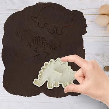 Kurtzy Vorratsdose Dinosaurier Keksausstecher Set - 3er Pack, Kunststoff, (1-tlg), Dinosaurier Ausstechformen Set - 3er Pack