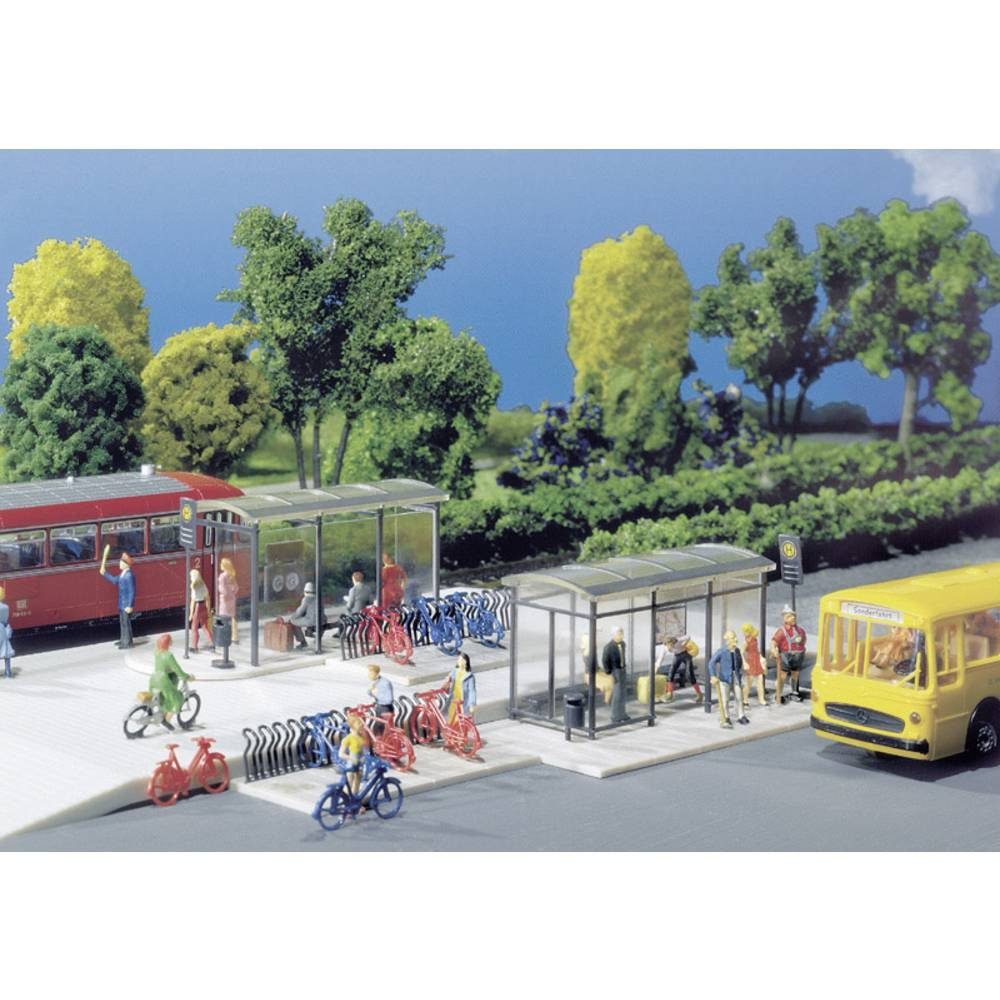 Modelleisenbahn-Fertiggelände H0 Haltestellen City 90-Compact
