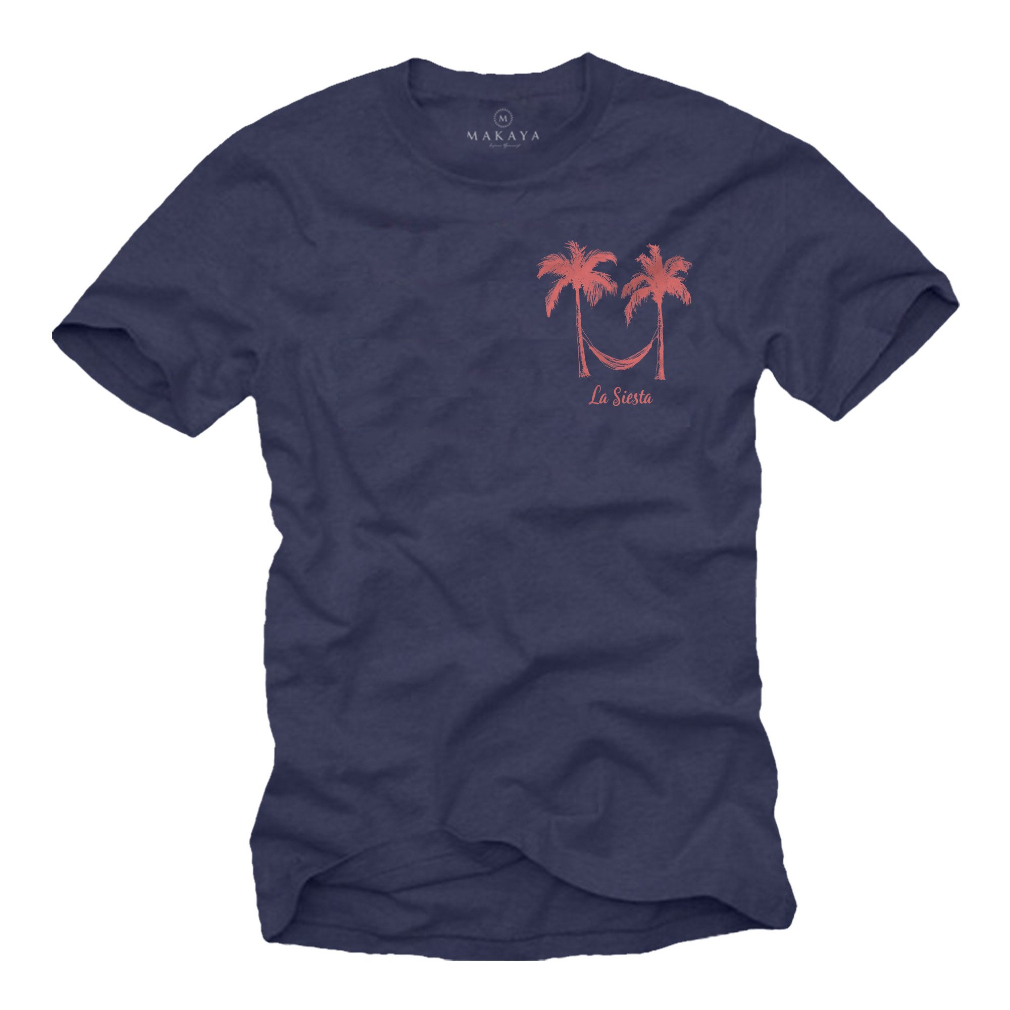 T-Shirt Herrenshirt für den Sommer mit Palmen Print für Urlaub und Strandtage
