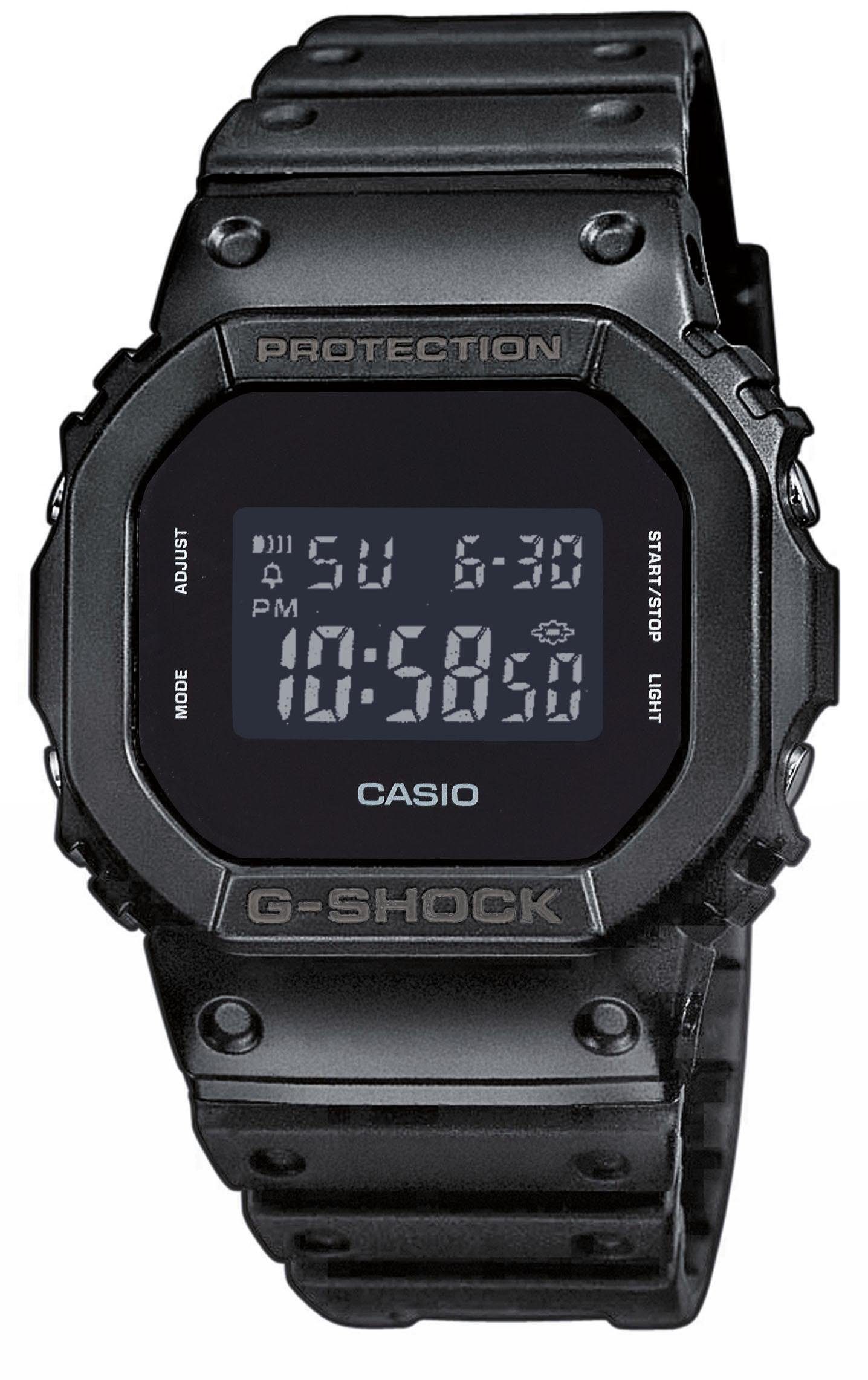 CASIO G-SHOCK Chronograph DW-5600BB-1ER, Quarzuhr, Armbanduhr, Herrenuhr, digital,retro,bis 20 bar wasserdicht