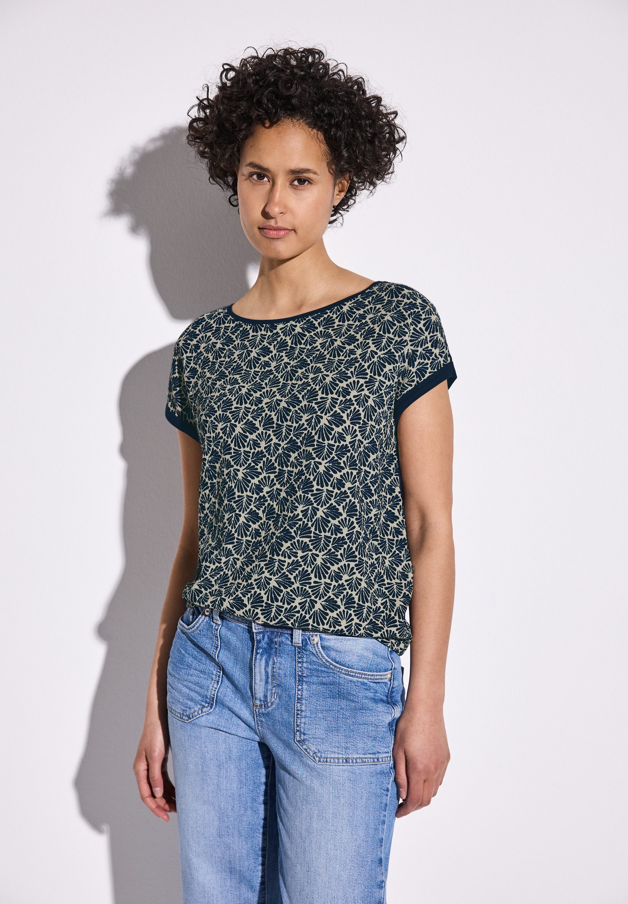 STREET ONE T-Shirt mit Elastiksaum