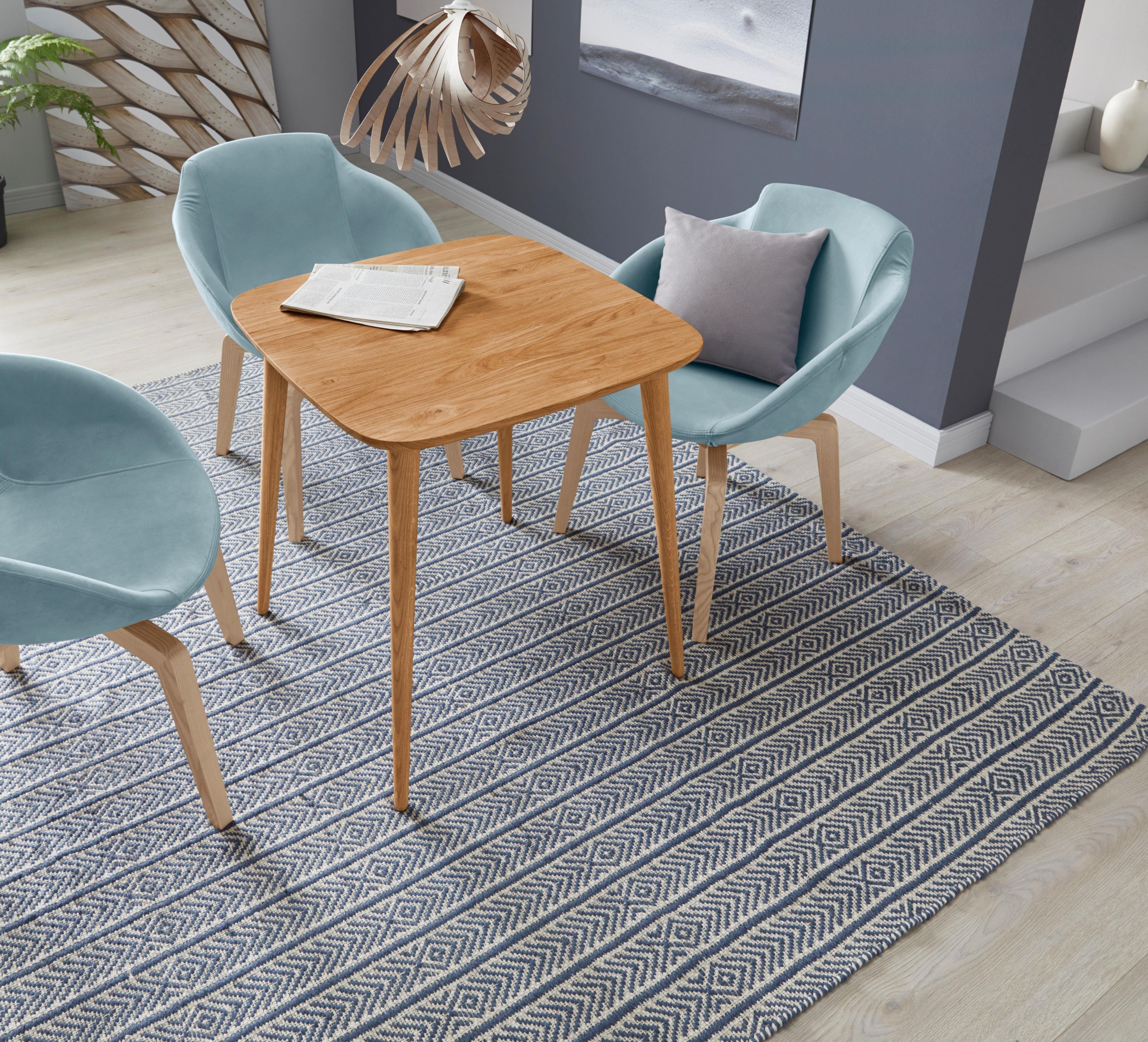 Tischgruppe Esstisch Oslo Weiss Artisan Eiche 4x Stuhl Thea Grau