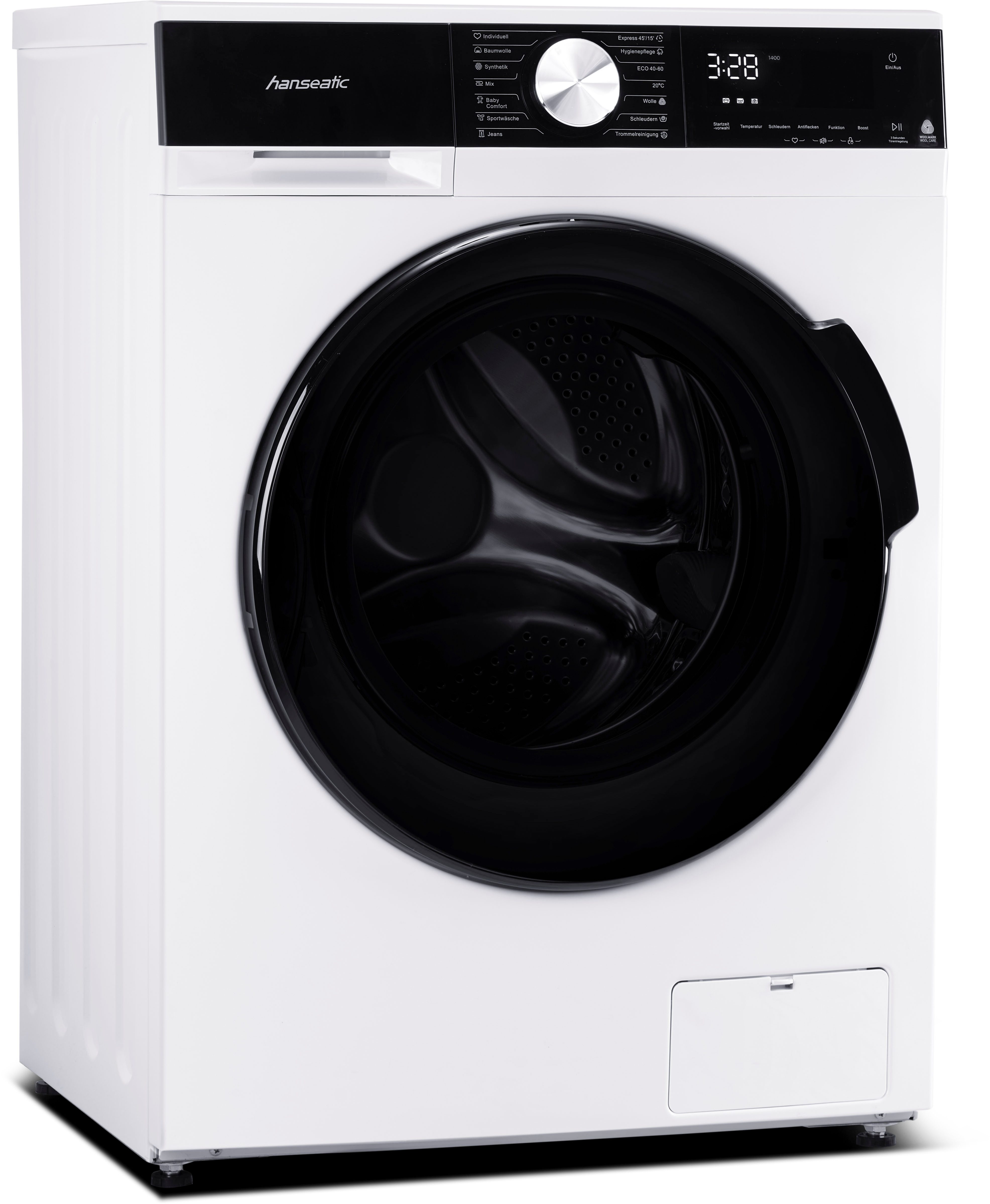 Hanseatic Waschmaschine HWMM1814A2, 8 kg, 1400 U/min, Full Touch Display, Schnellwaschprogramm, Dampffunktion