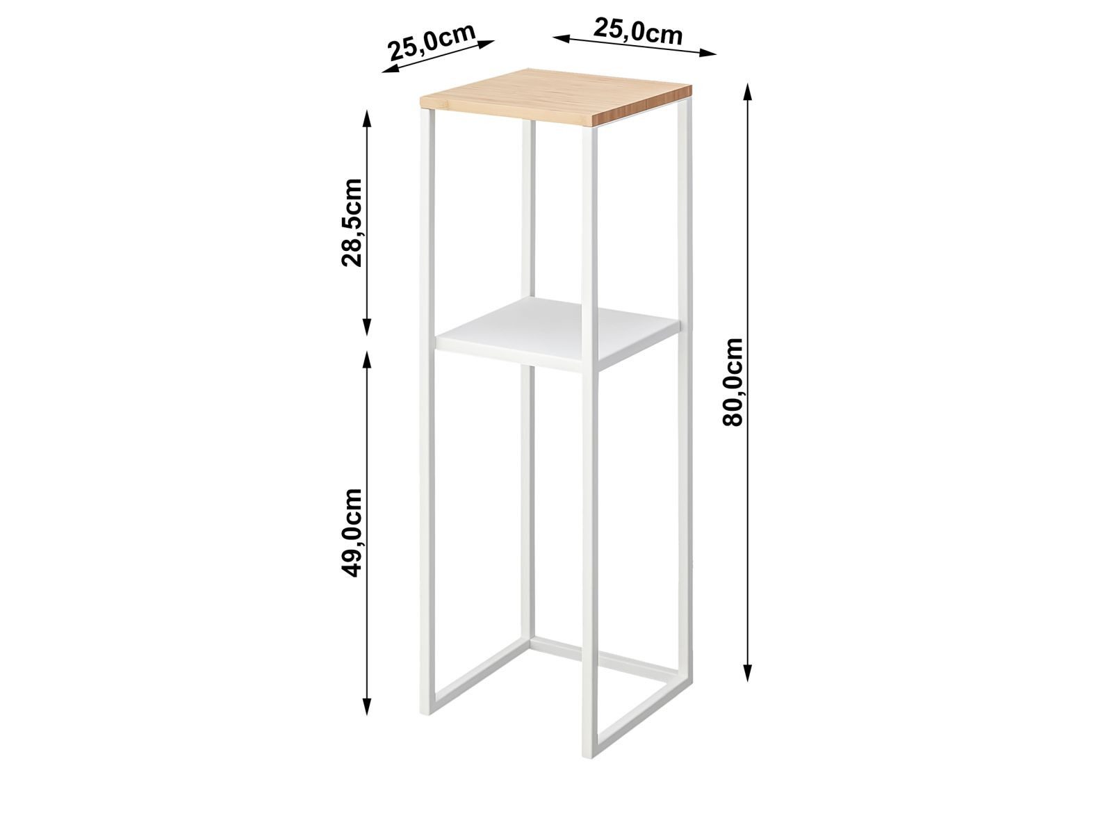 Yamazaki Regal Tower Pflanzenständer Regal Beistelltisch 2 Ebenen für Pflanzen, platzsparend, kleines Standregal, Beistelltisch, Pflanzentisch 80cm 2 Ebenen