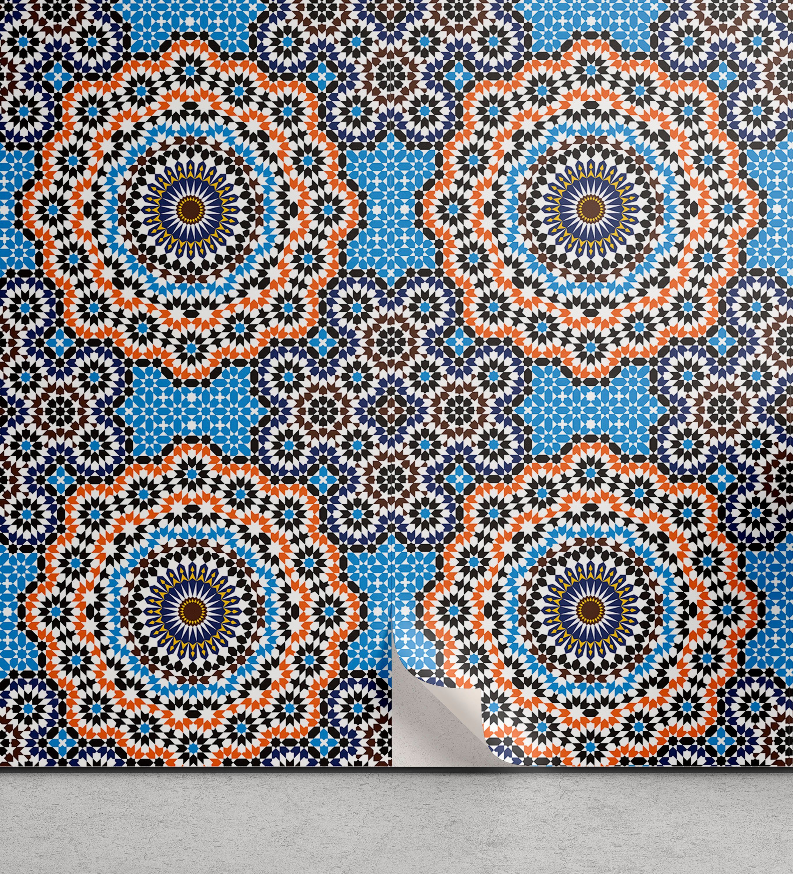 Abakuhaus Vinyltapete selbstklebendes Wohnzimmer Küchenakzent, Marokkanisch Marokkanische Keramik-Fliese