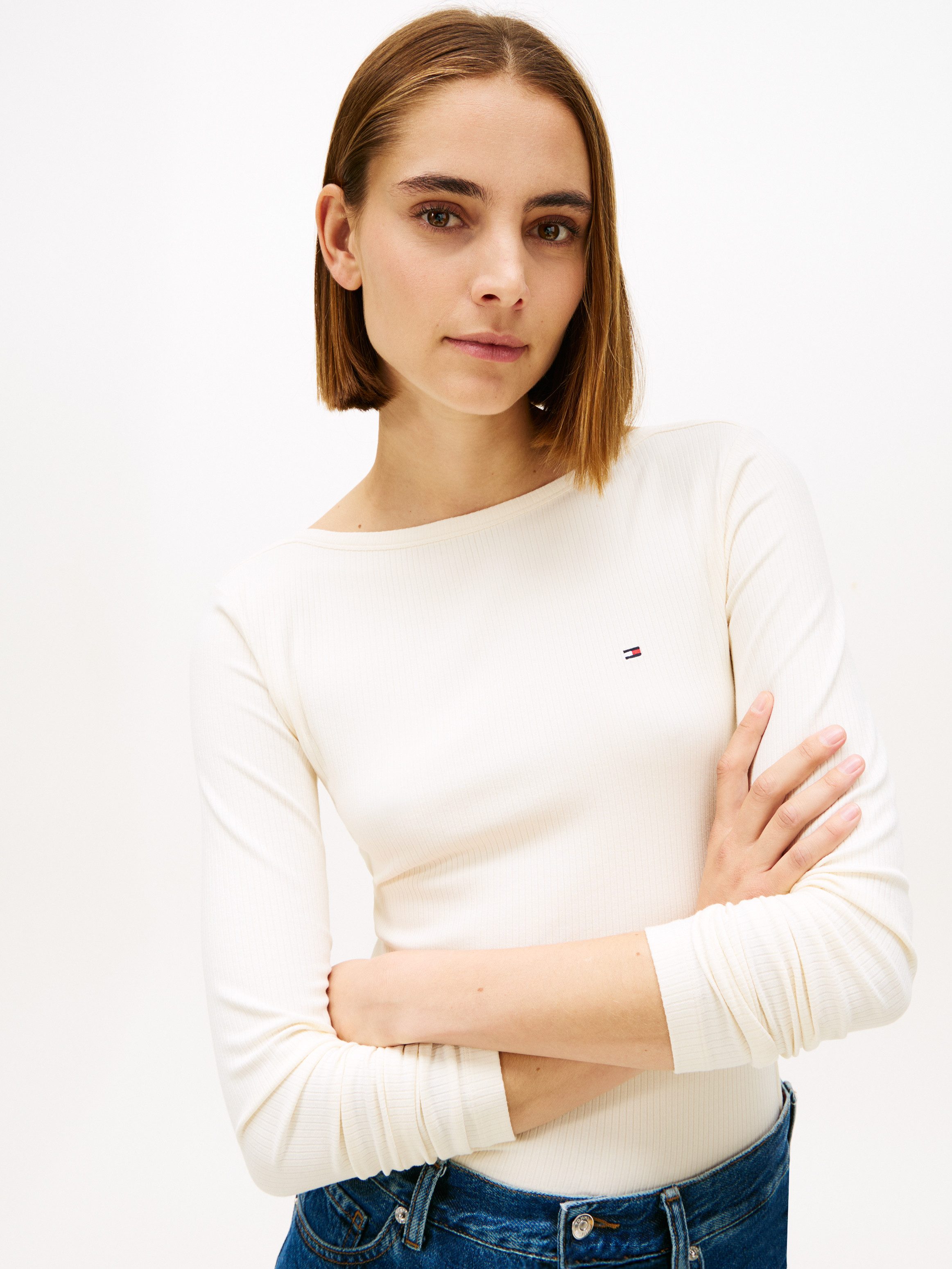 Tommy Hilfiger Langarmshirt SLIM 5X2 RIB günstig online kaufen