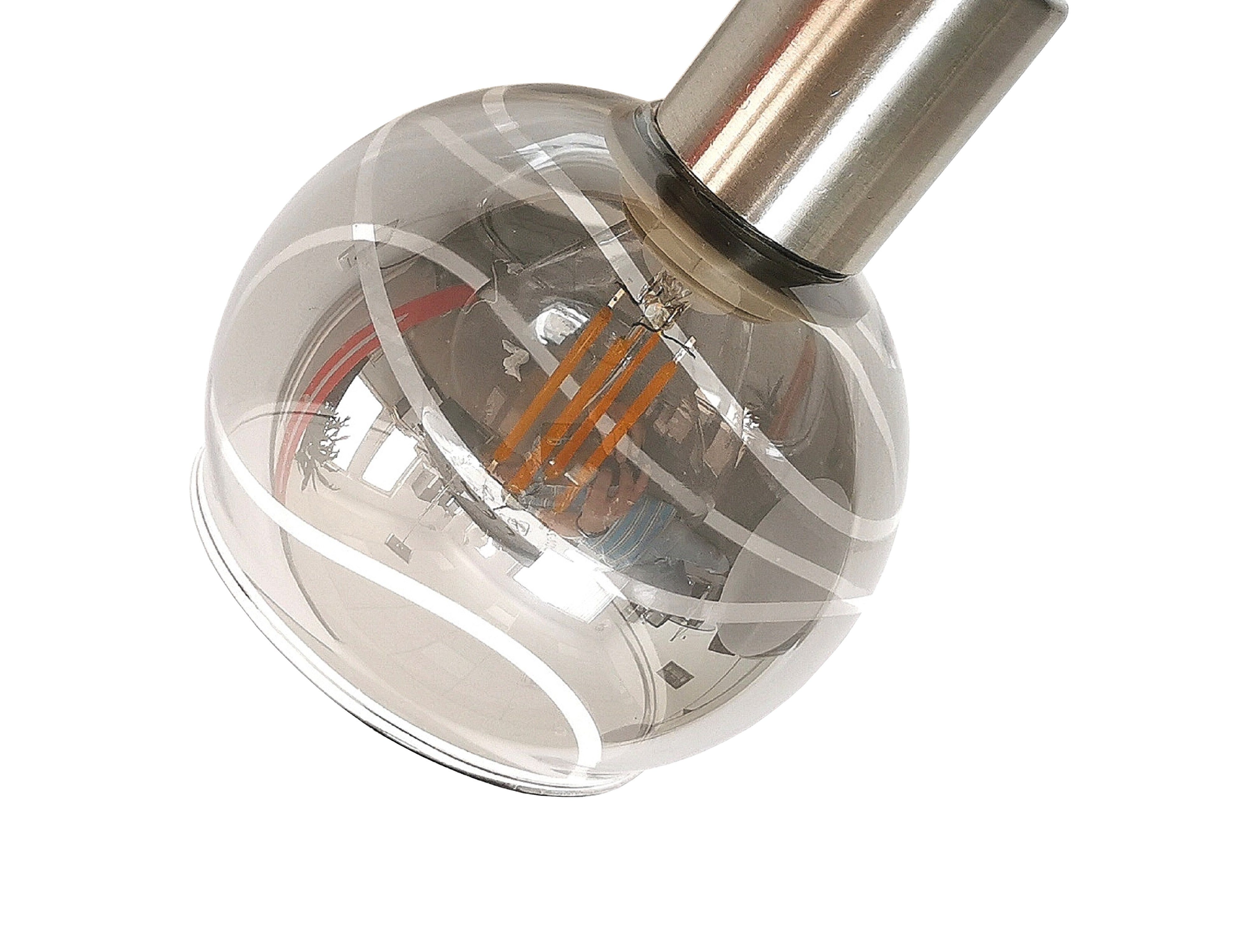 TRANGO LED Deckenleuchte, Dimmfunktion, LED wechselbar, Edelstahl-Optik-Schwarz warmweiß
