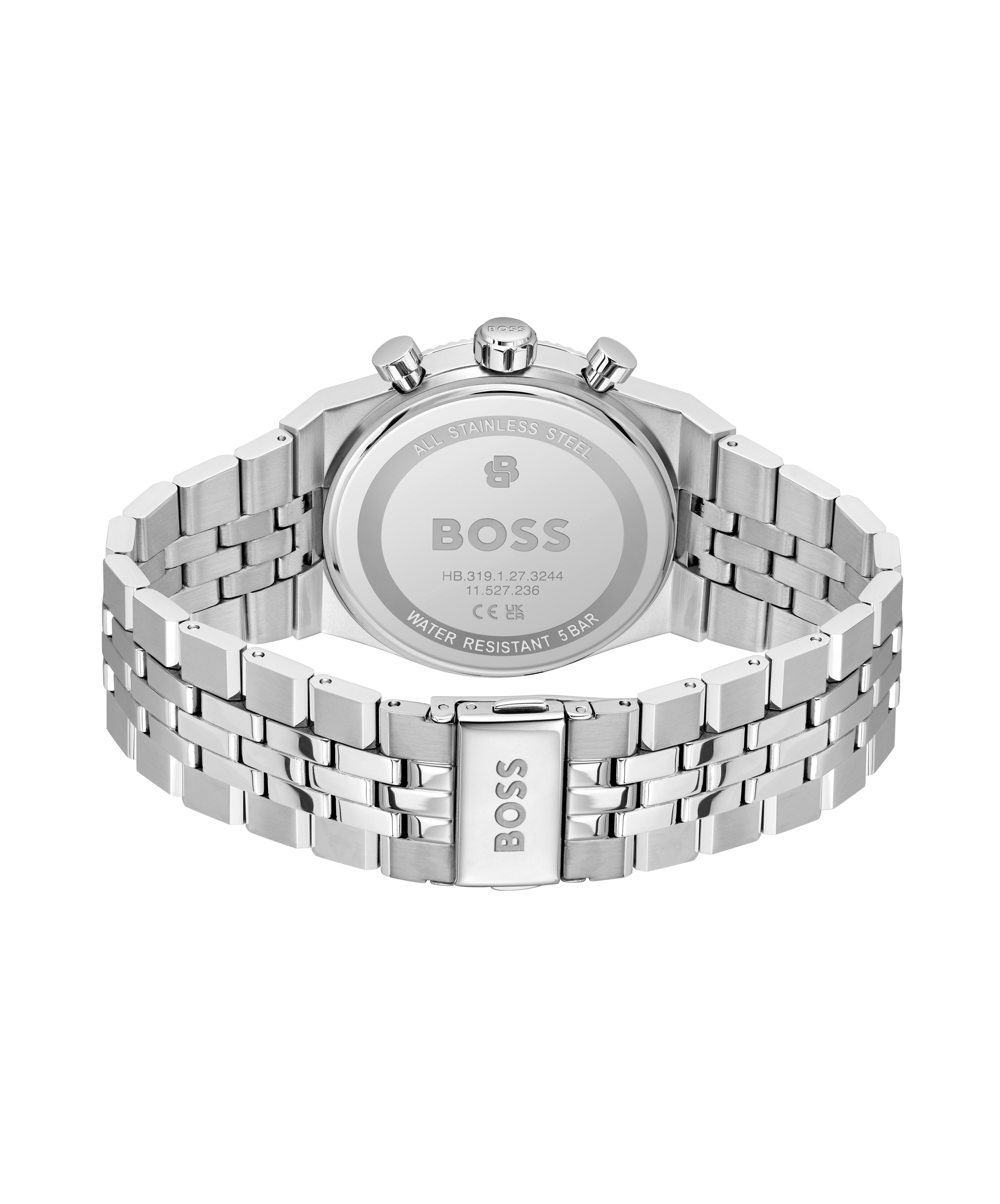 BOSS Chronograph CANDOR PRIME 1514307, Quarzuhr, Armbanduhr, Herrenuhr, Edelstahlarmband, analog, Tag