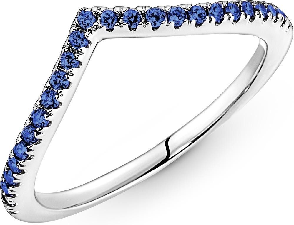 Pandora Fingerring Pandora Timeless Wishbone Funkelnder Blauer Ring 196316C günstig online kaufen