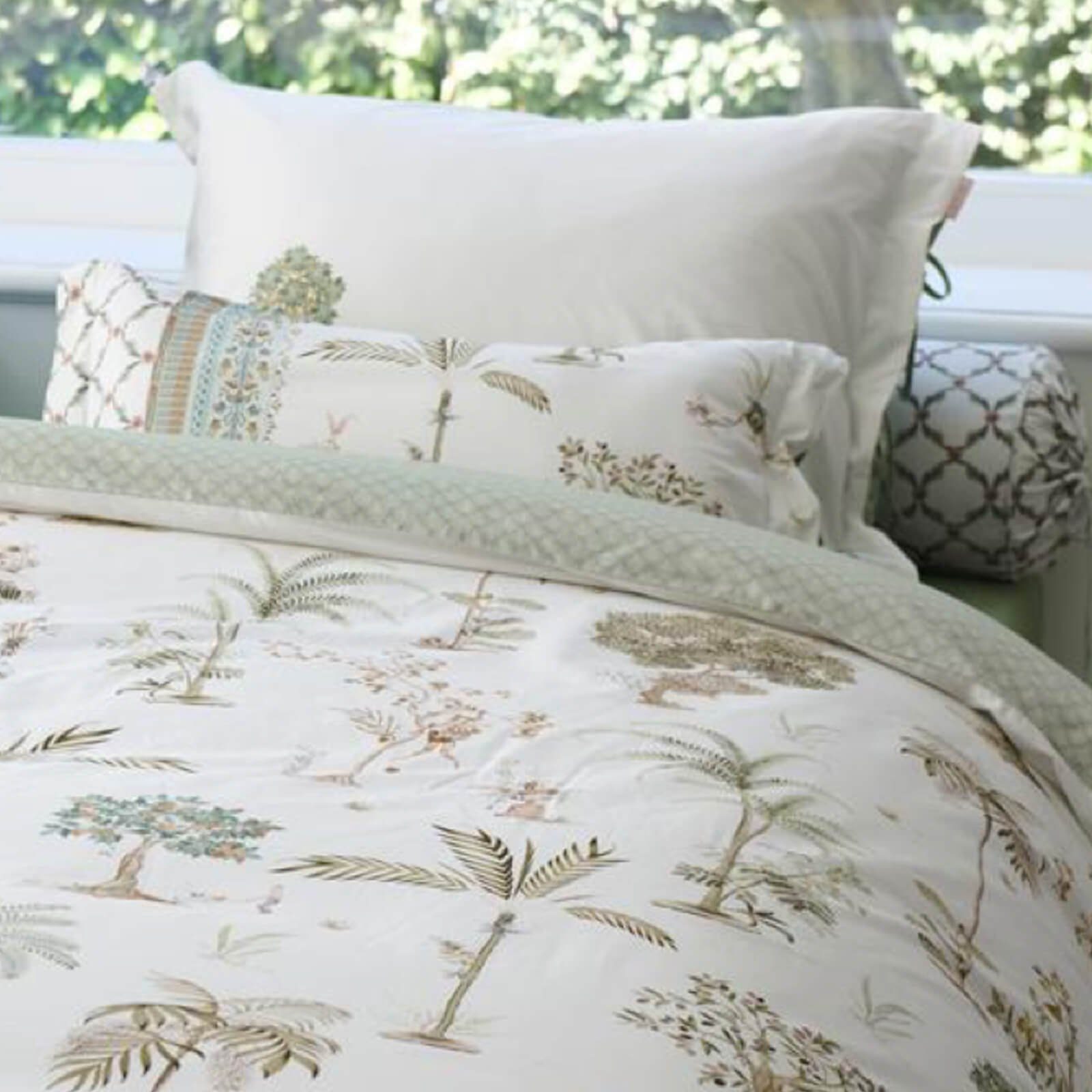 PiP Studio Bettwäsche Giardini di Frutta Weiß, Perkal, 2 teilig, Palmen, Bäume, Landschaft