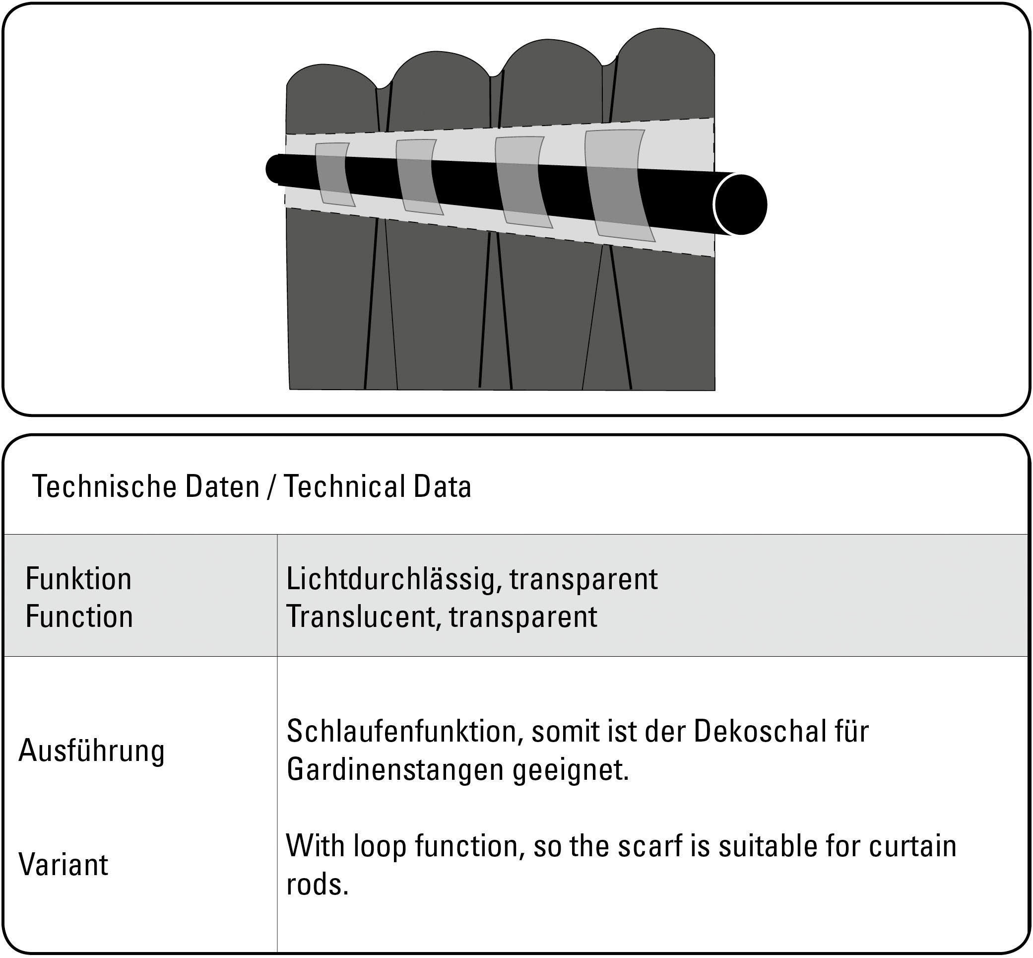 GARDINIA Gardine GRS Schal Zen Silence mit Gardinenband (1 St), blickdicht, blickdicht, Kunststoff, Stoff aus 50 % recyceltes Polyester