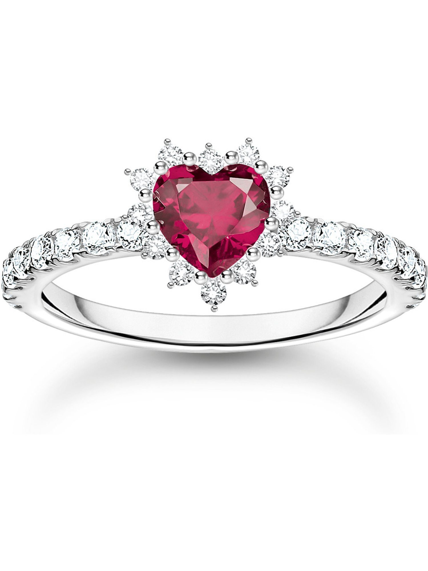 THOMAS SABO Fingerring Thomas Sabo Damen-Damenring 925er Silber Zirkonia, Korund, synthetisch