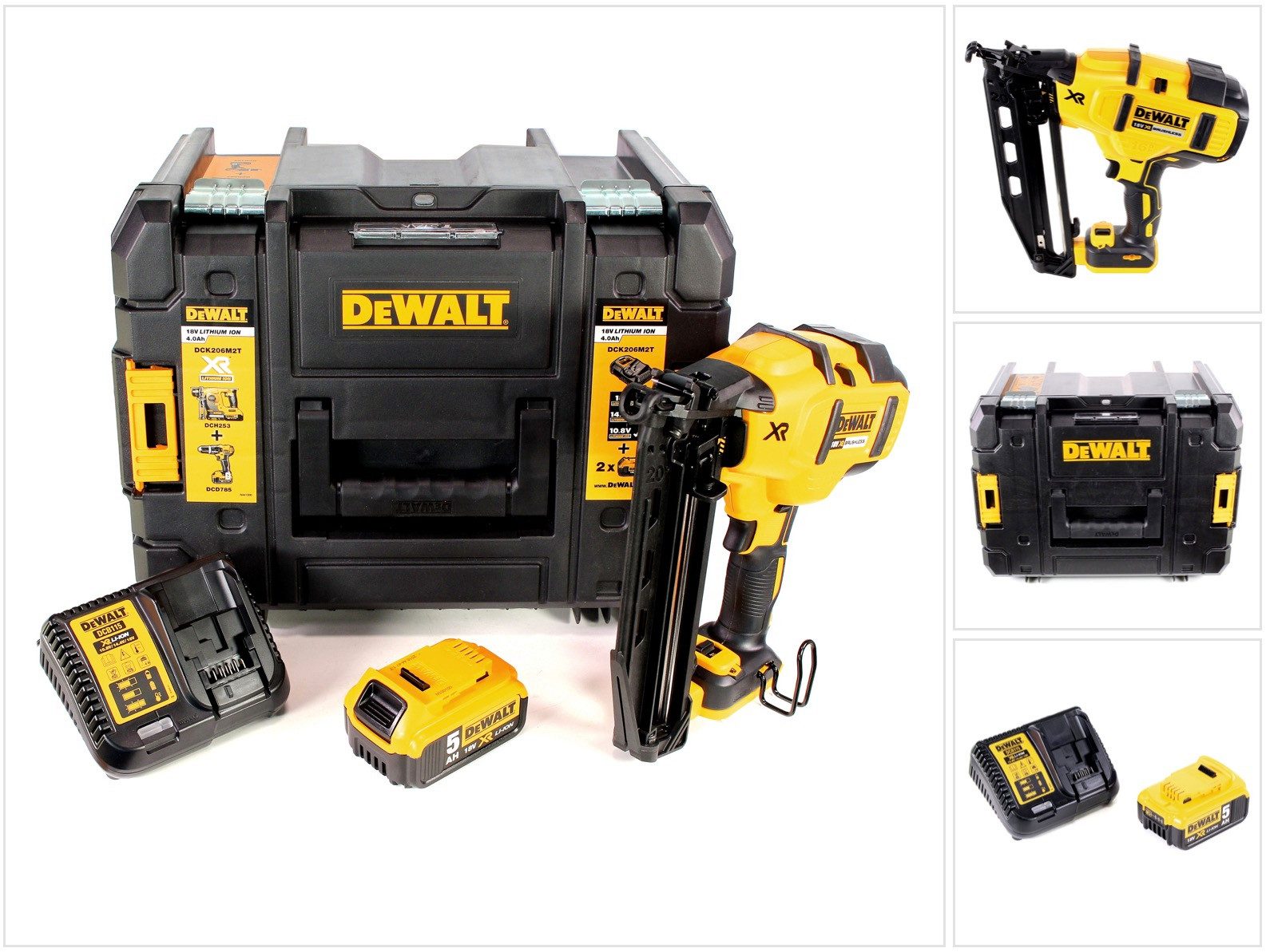 DeWalt Nagler DCN 660 P1 Akku 18V 32-63mm Brushless + 1x Akku 5,0Ah + Ladegerät